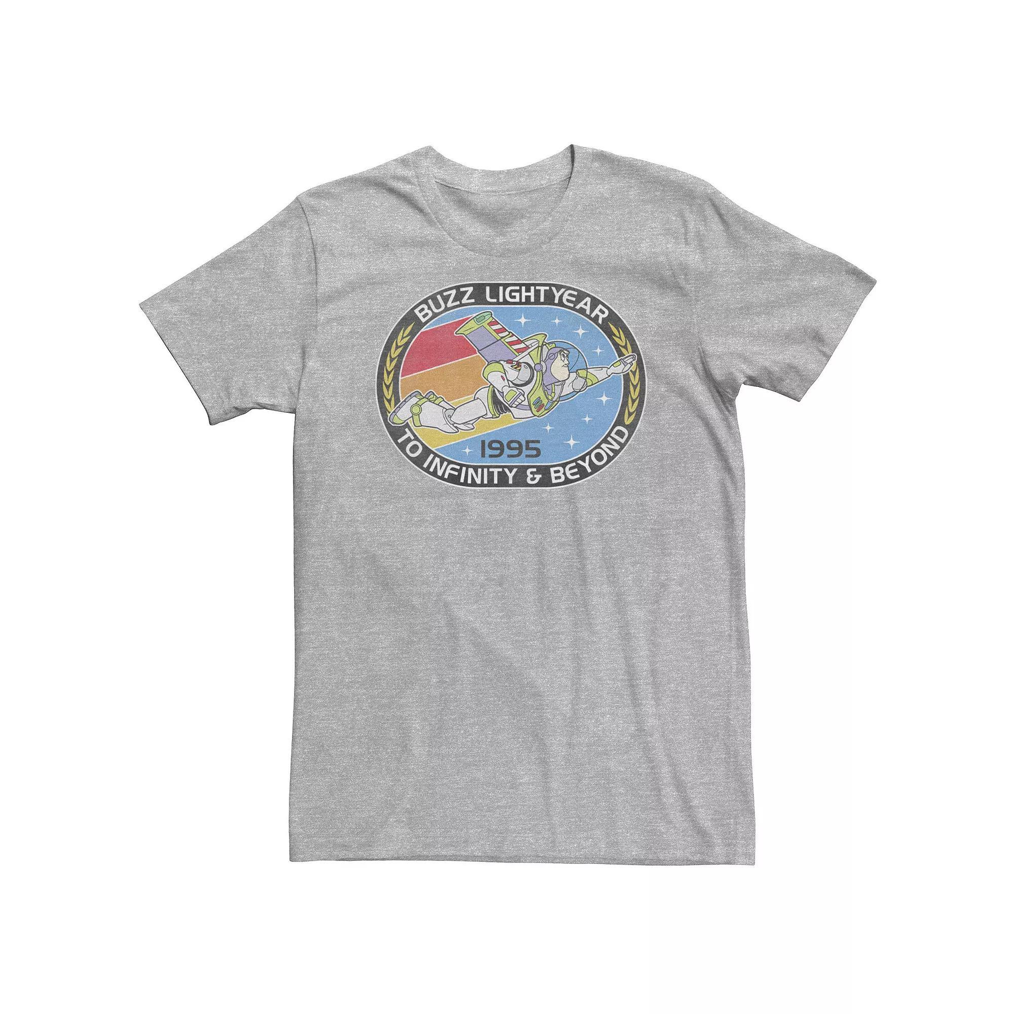 Disney / Pixar's Toy Story Buzz Lightyear Big & Tall "To Infinity & Beyond" Badge Tee, Men's, Size: 4XL Tall, Athletic Grey Product Image