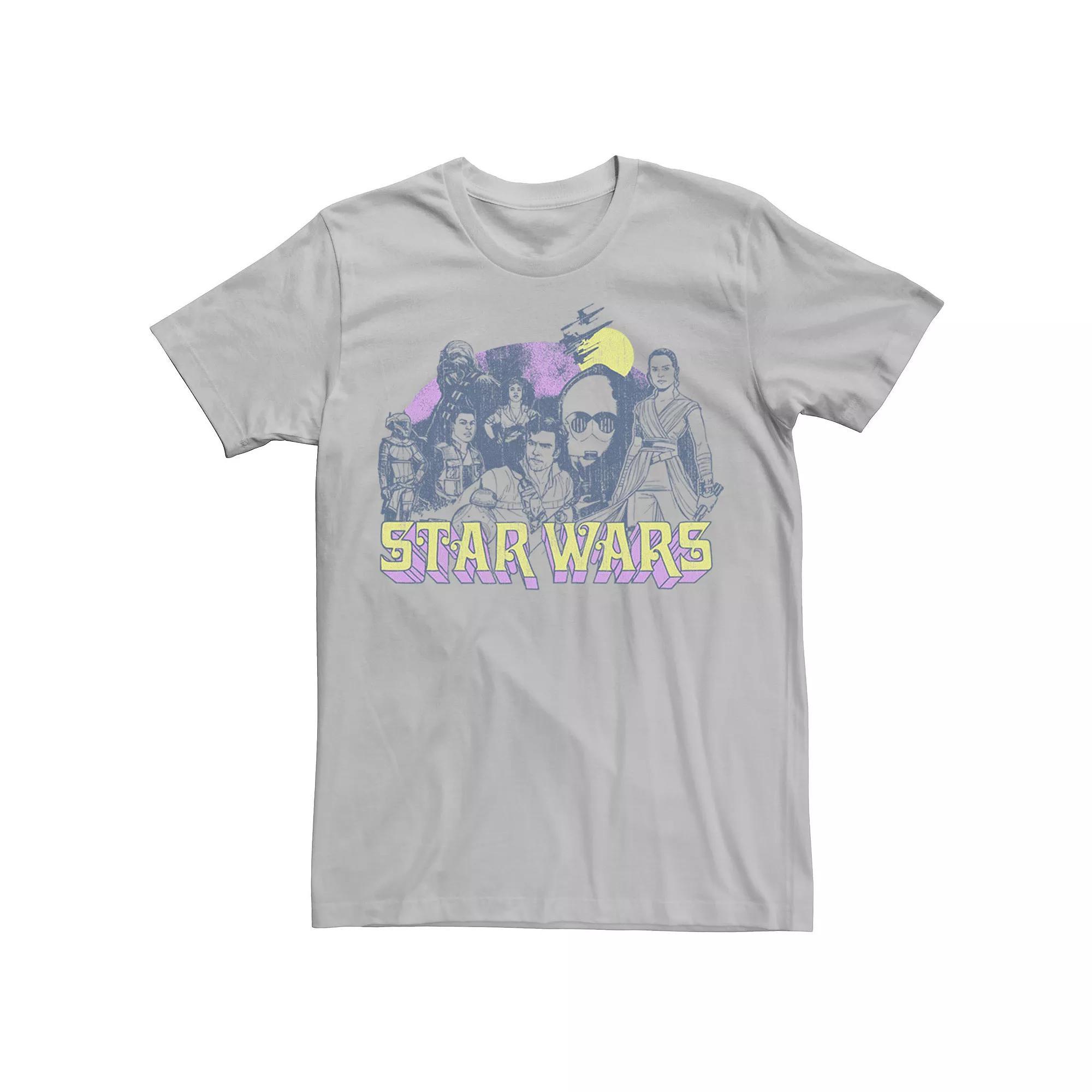 Men's Star Wars The Rise of Skywalker Vintage Collage Tee, Size: XXL, Silver Product Image