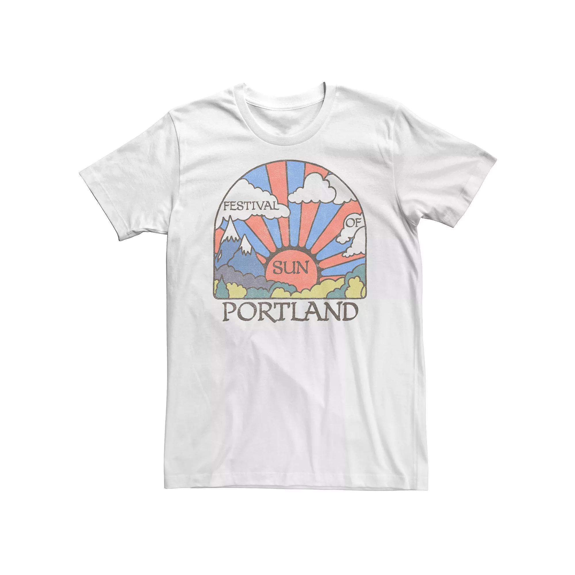 Big & Tall Trendy Portland Sun Festival Vintage Graphic Tee, Men's, Size: 4XB, White Product Image