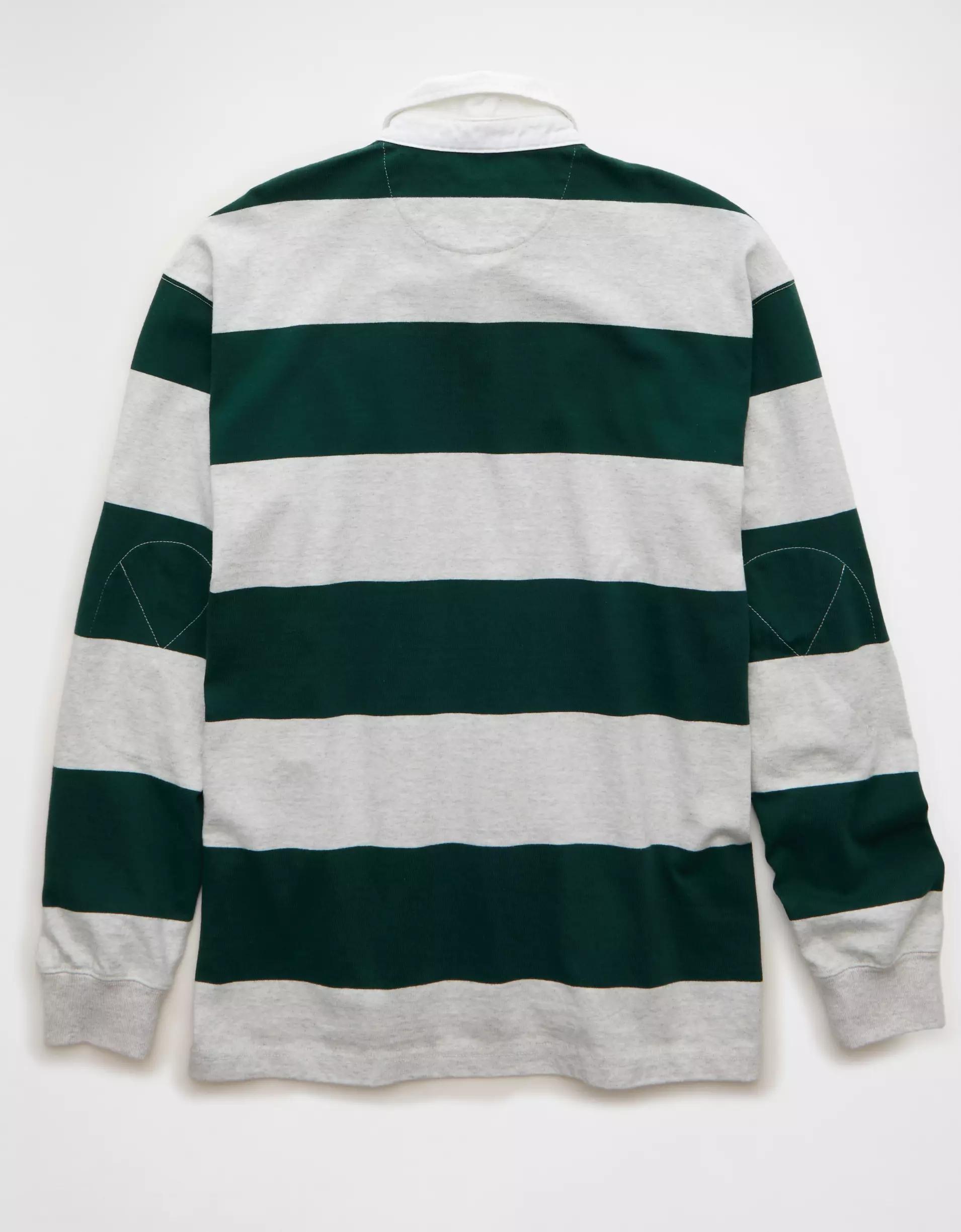 AE Long Sleeve Boxy Rugby Polo Shirt Product Image