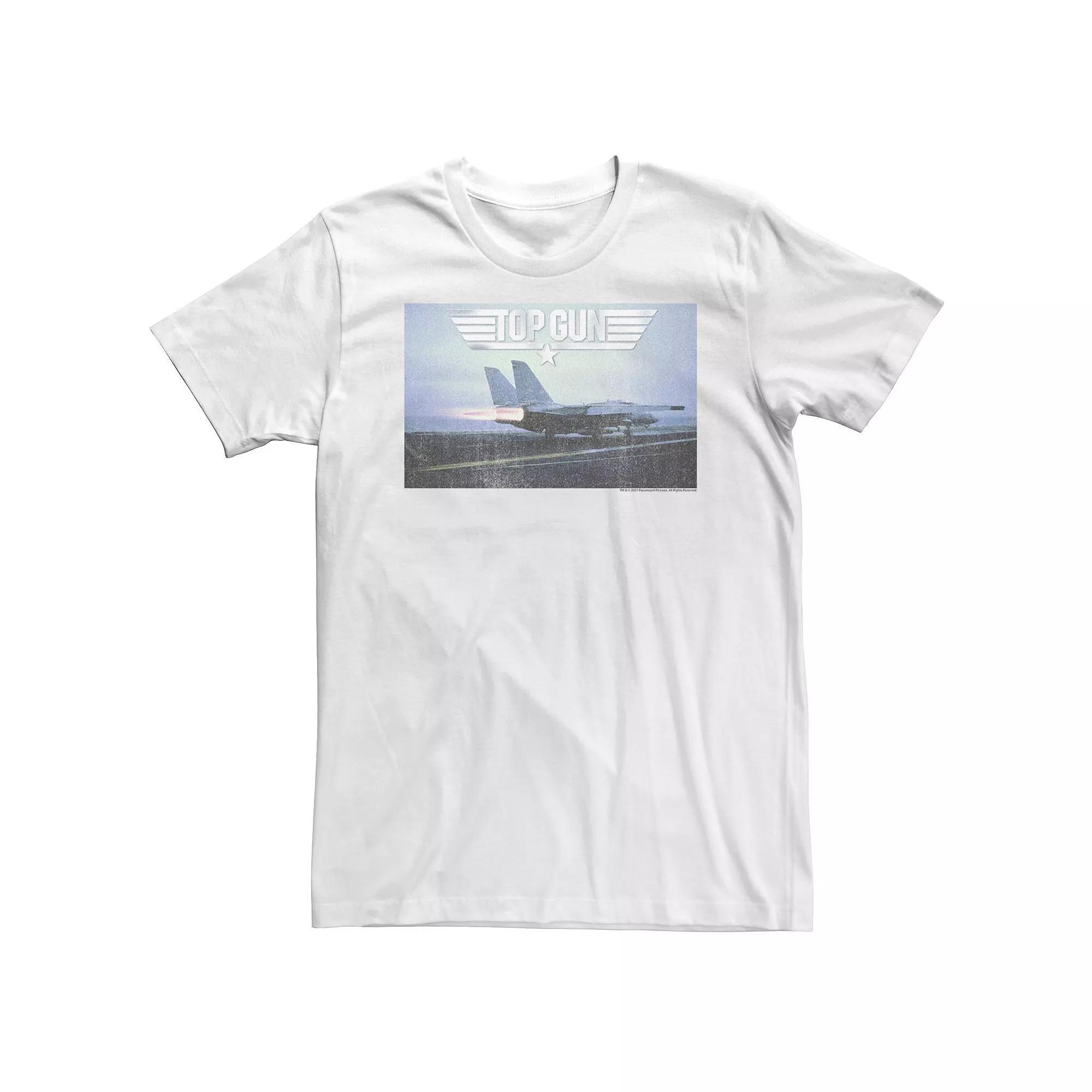 Big & Tall Top Gun Jet and Logo Photo Tee, Men's, Size: 5XL, White Product Image