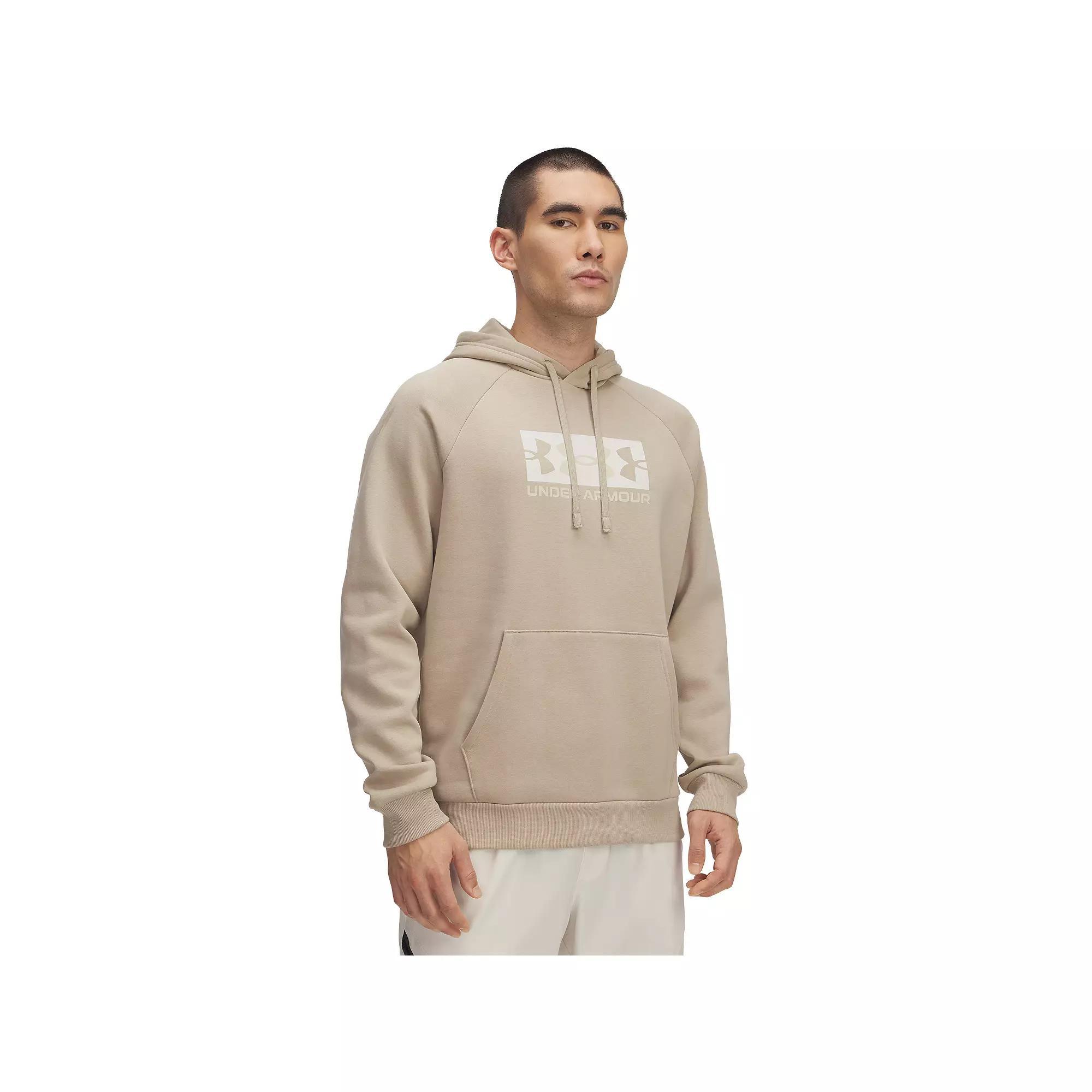Big & Tall Under Armour Rival Fleece Block Logo Hoodie, Men's, Size: XL Tall, City Green Product Image
