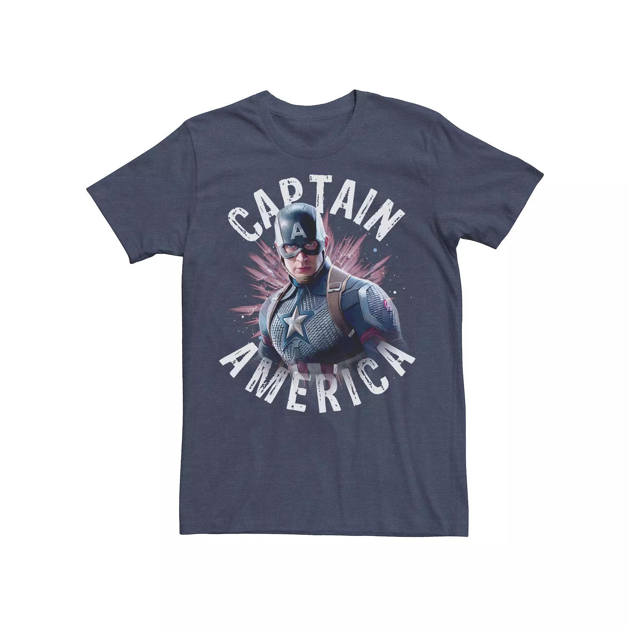 Men's Marvel Avengers Endgame Captain America Space Poster Tee, Size: XL, Navy Grey Product Image