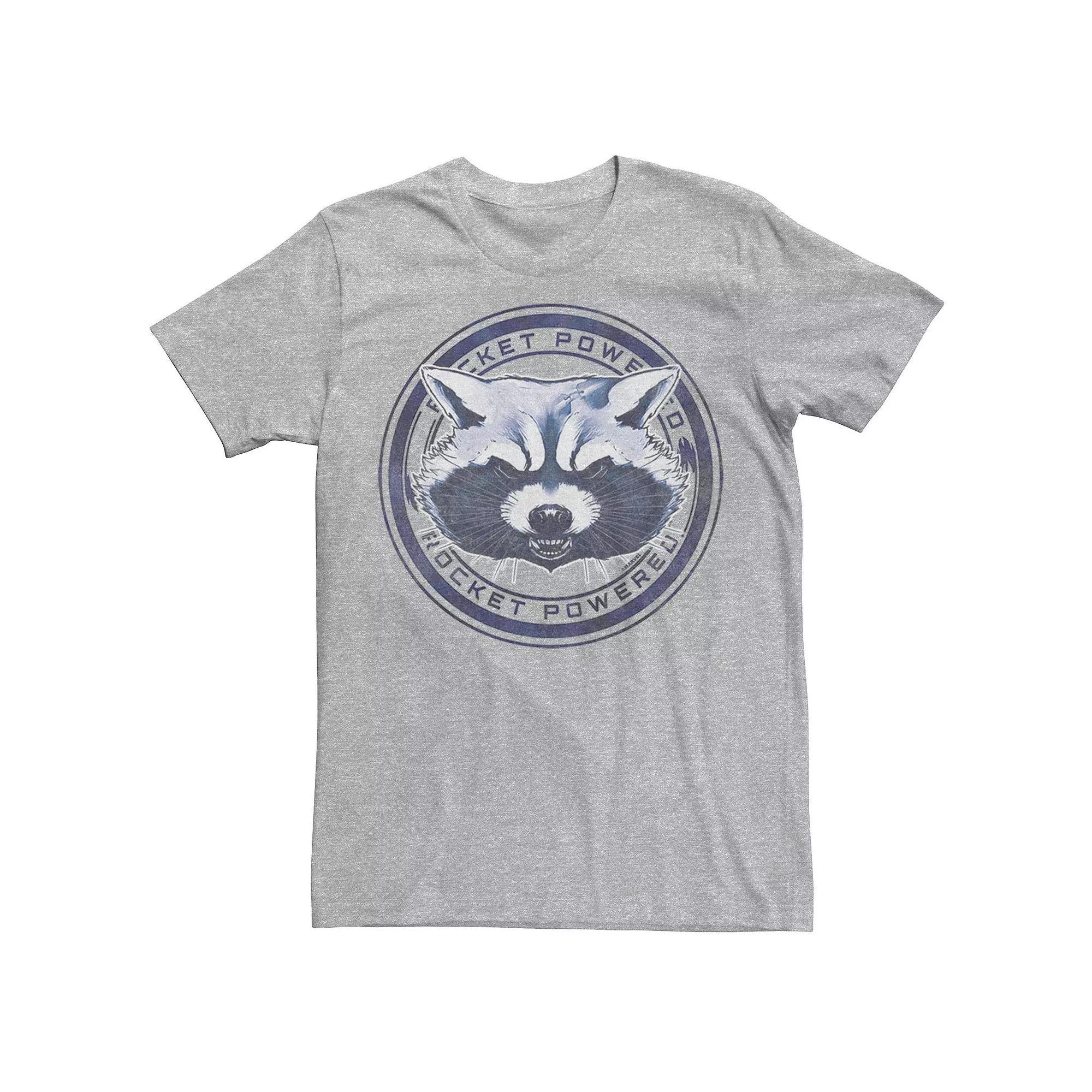Men's Marvel Guardians Of The Galaxy Rocket Raccoon Badge Graphic Tee, Size: Medium, Athletic Grey Product Image