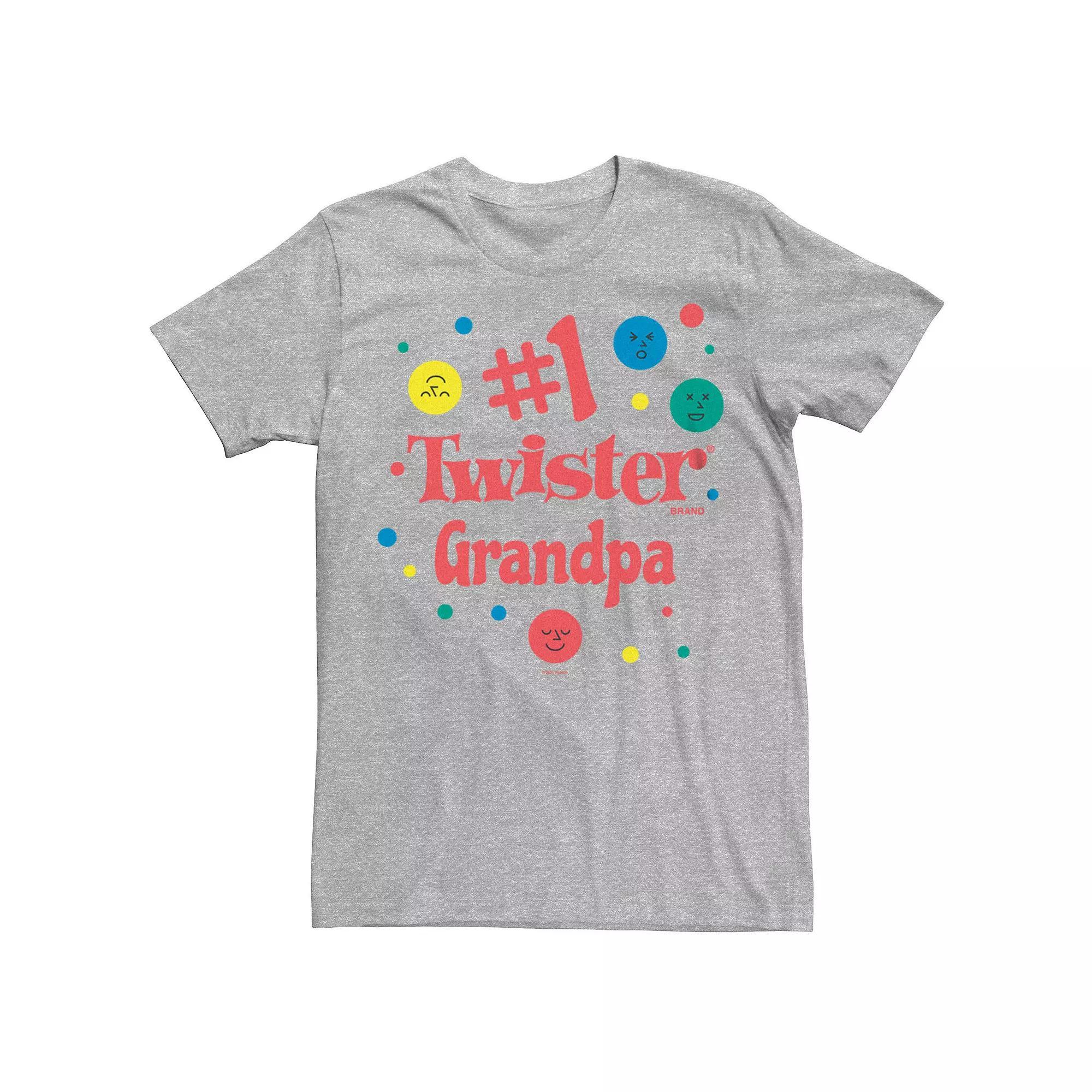Men's Twister Grandparents Day #1 Grandpa Graphic Tee, Size: XXL Tall, Athletic Grey Product Image