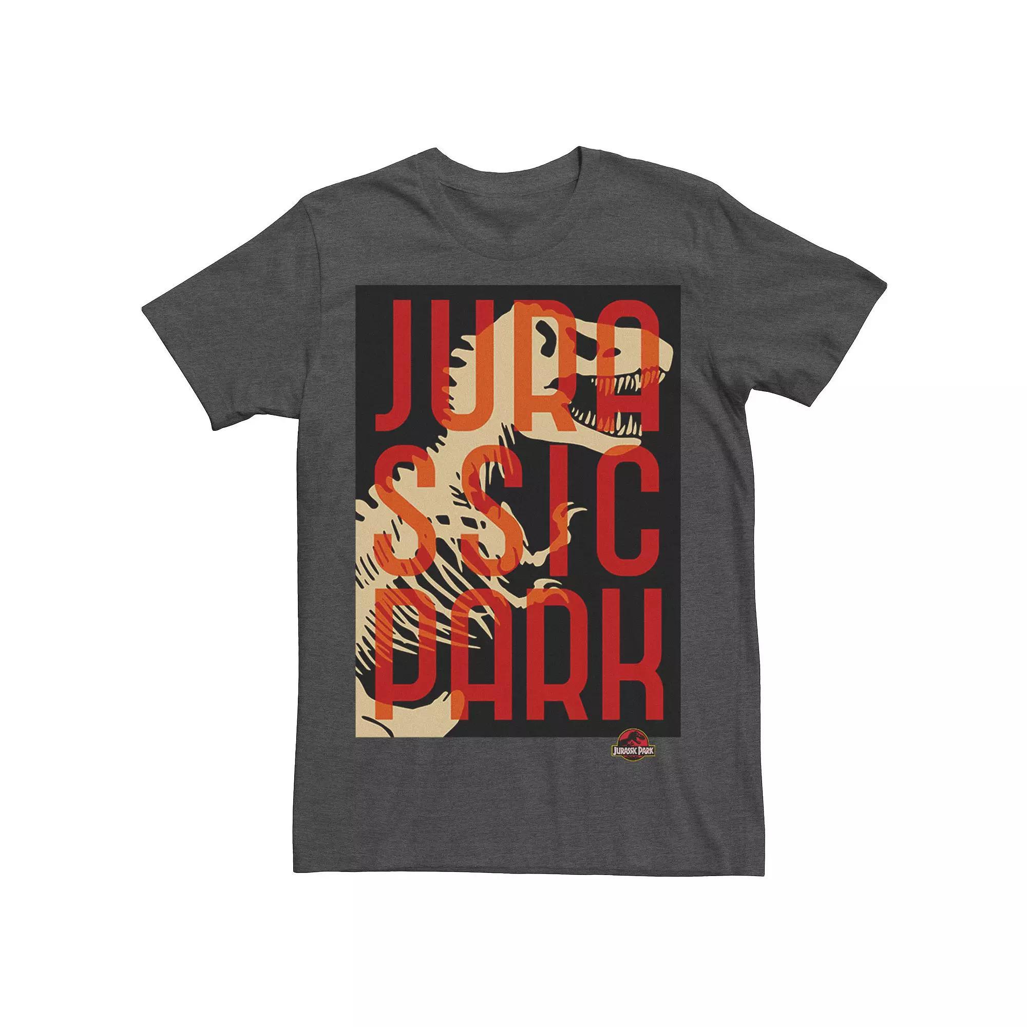 Men's Jurassic Park Split Typography T-Rex Bones Tee, Size: Small, Grey Heather Product Image