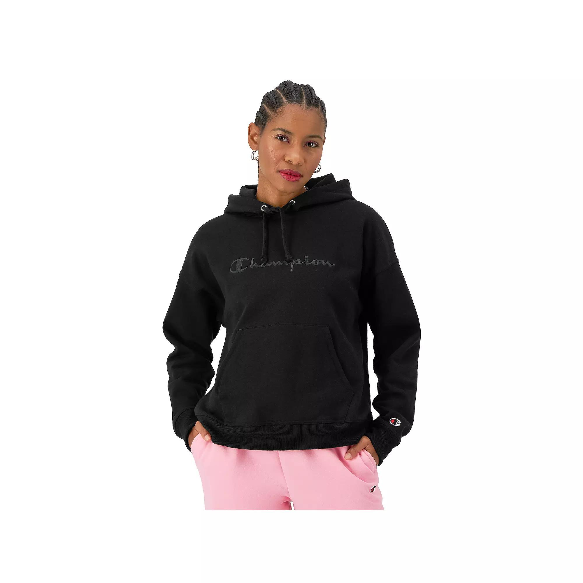 Womens Champion Powerblend Embroidered Logo Hoodie Product Image