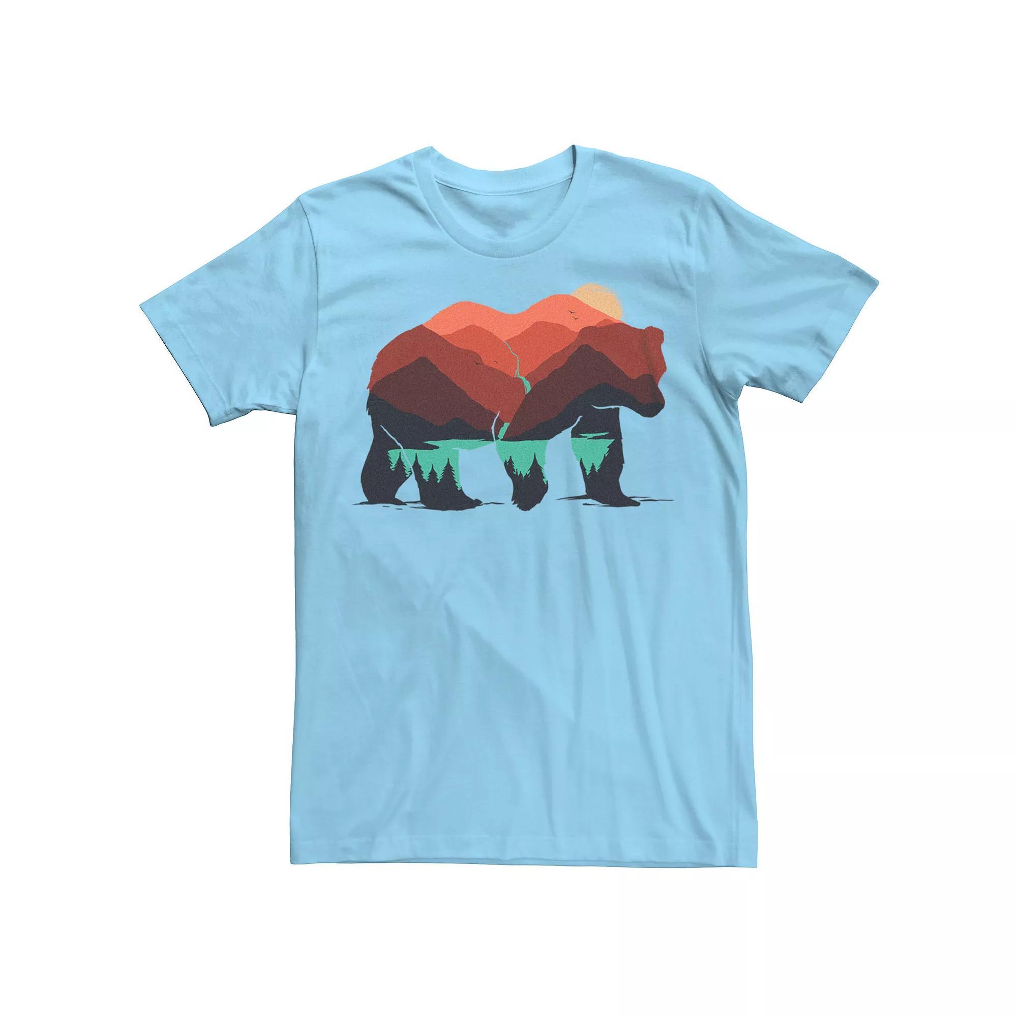 Men's Stay Wild Bear Forest Landscape Graphic Tee, Size: Medium, Natural Product Image
