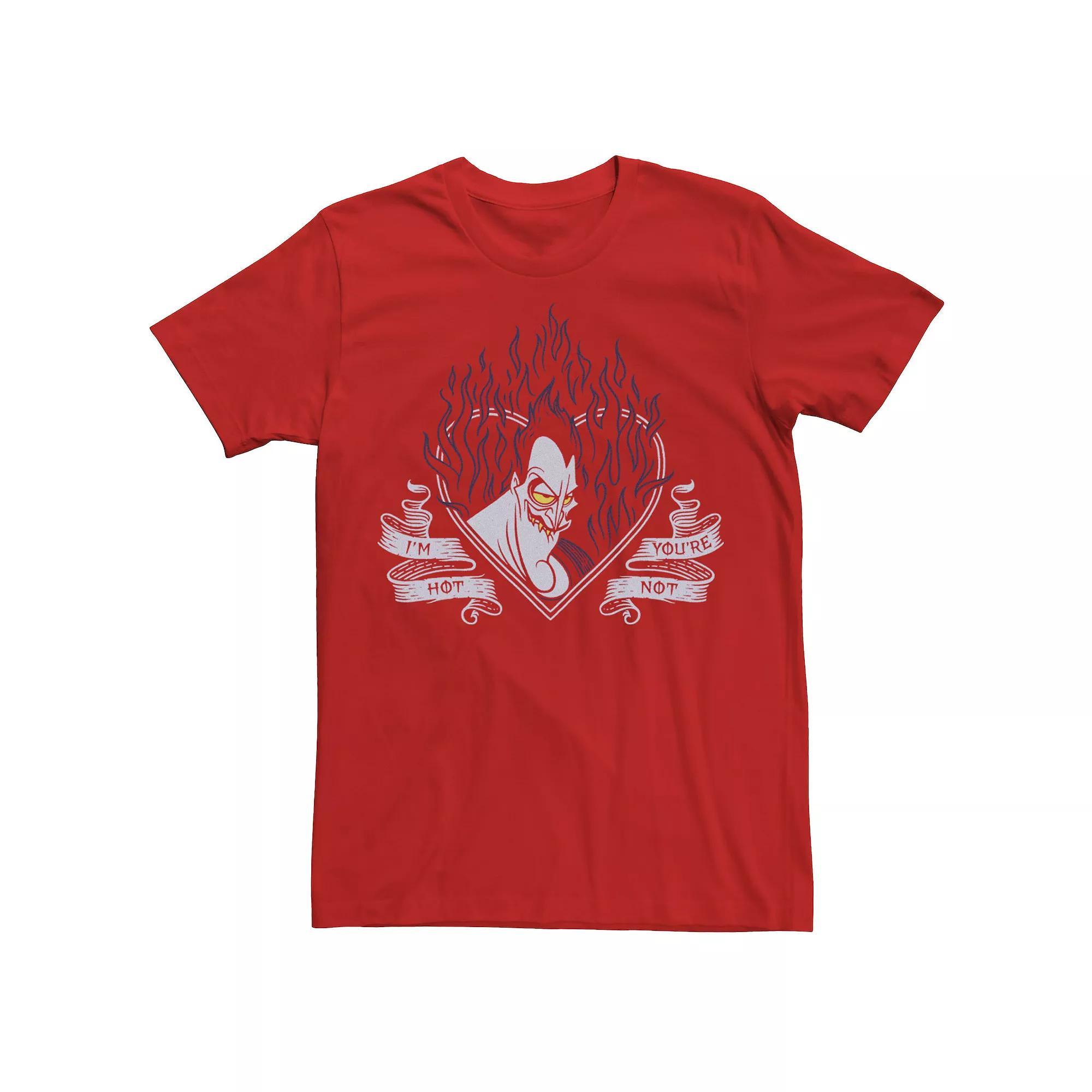 Disney's Villains Valentine's Hades I'm Hot You're Not Men's Tee, Size: Large, Red Product Image