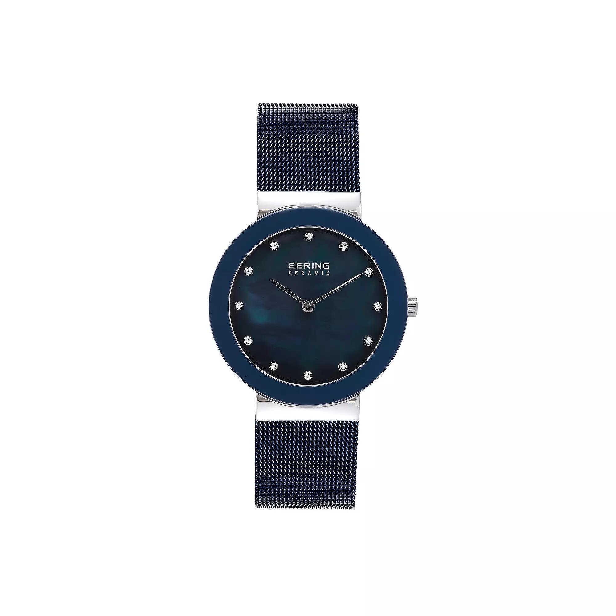 BERING Women's Crystal Accent Ceramic Watch - 11435-387, Size: Medium, Blue Product Image
