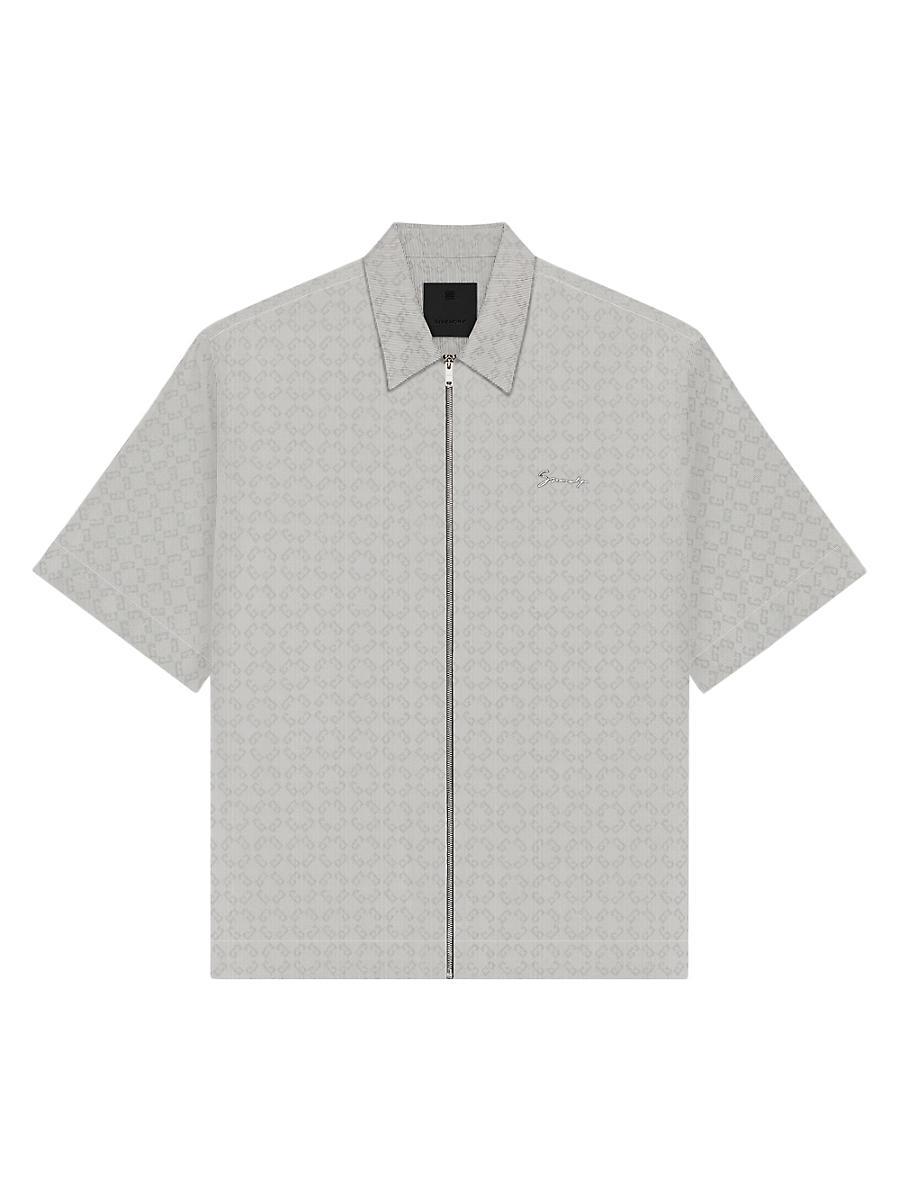 Mens Zipped Shirt in Monogram 72 Jacquard Product Image