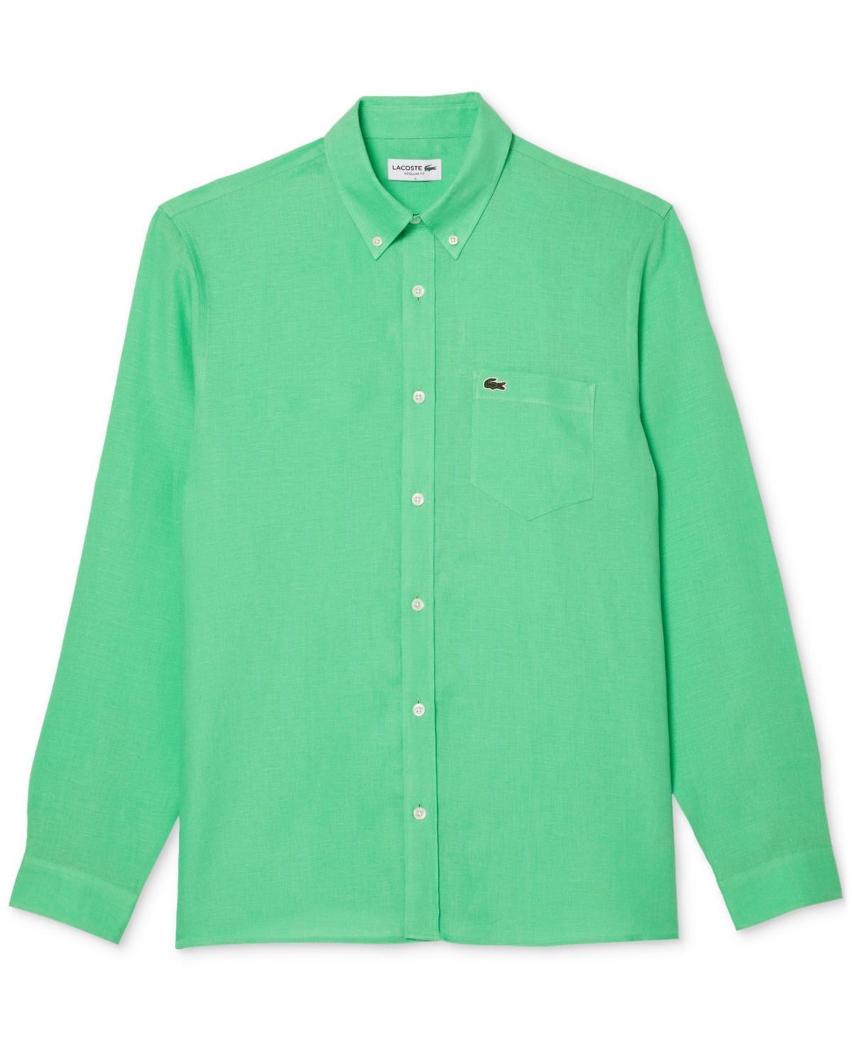 Lacoste Mens Regular-Fit Linen Shirt - Lt Product Image