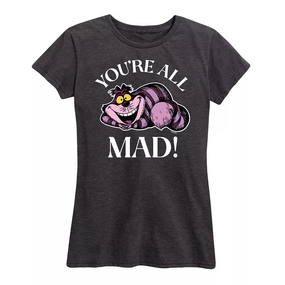 Disney's Alice in Wonderland Women's You're All Mad Graphic Tee, Girl's, Size: Small, Heather Grey Product Image