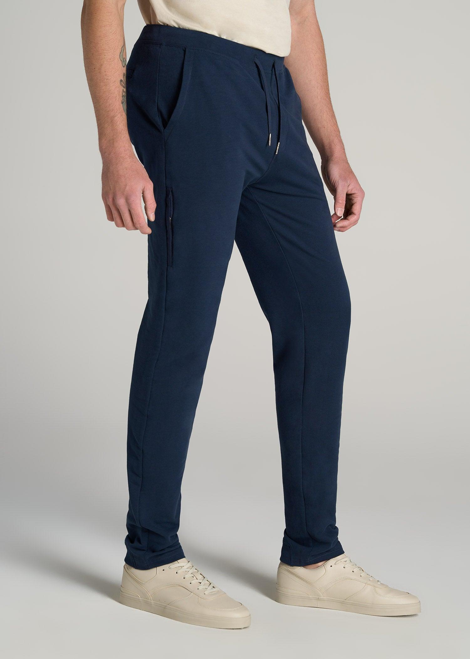 Microsanded French Terry Sweatpants for Tall Men in Black Product Image