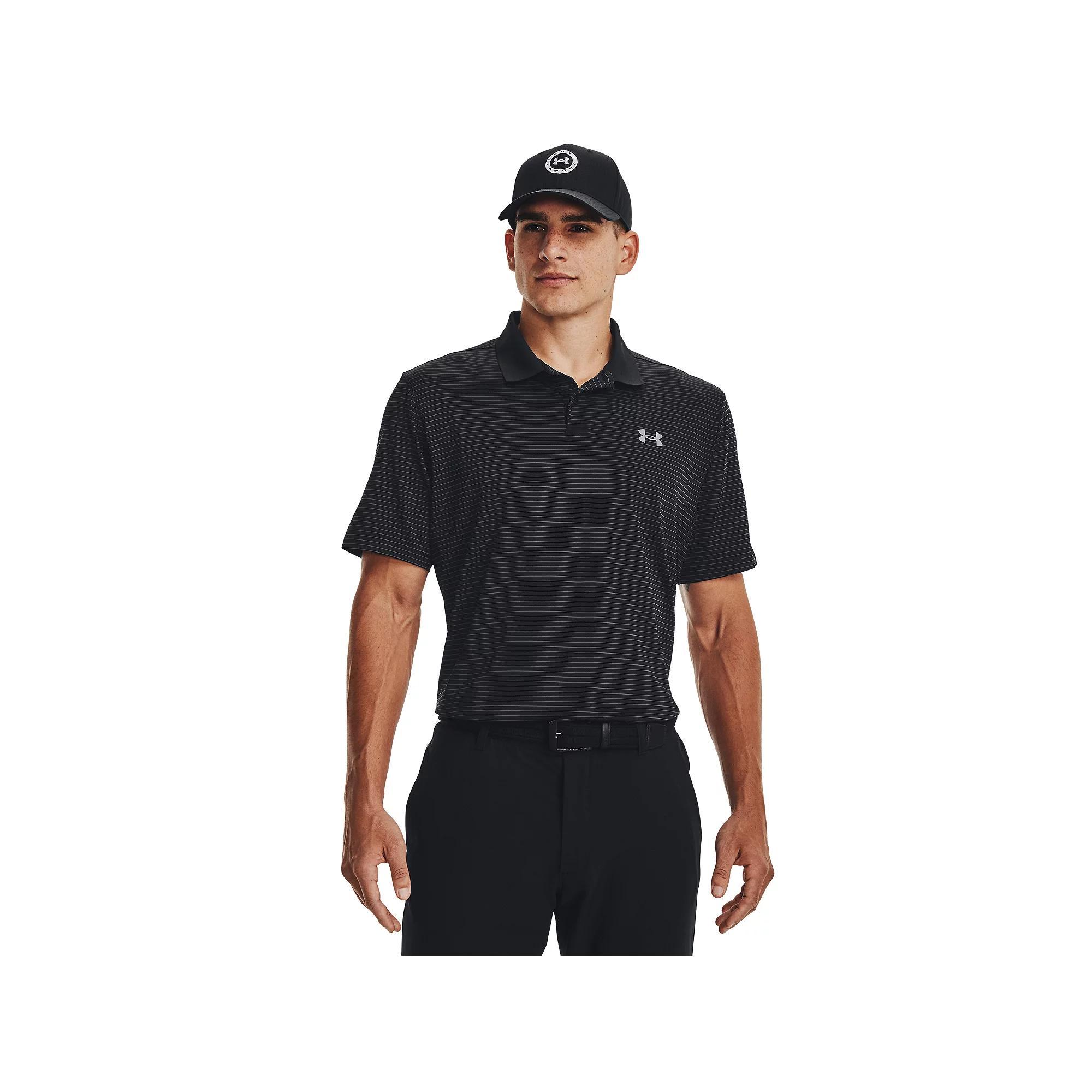 Big & Tall Under Armour Classic-Fit Striped Performance Polo, Men's, Size: 3XL Tall, Black Product Image
