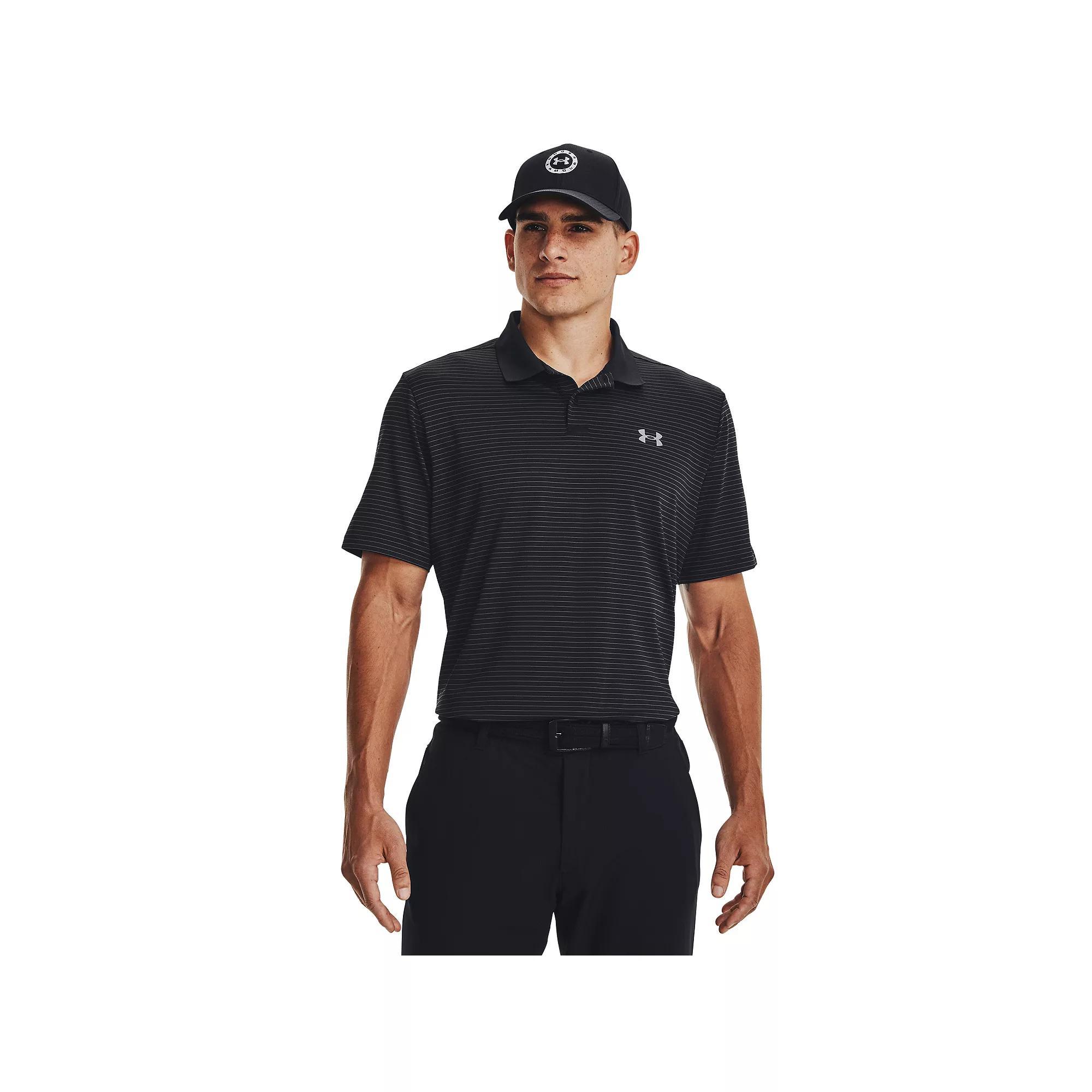 Big & Tall Under Armour Classic-Fit Striped Performance Polo, Men's, Size: 3XL Tall, Black Product Image