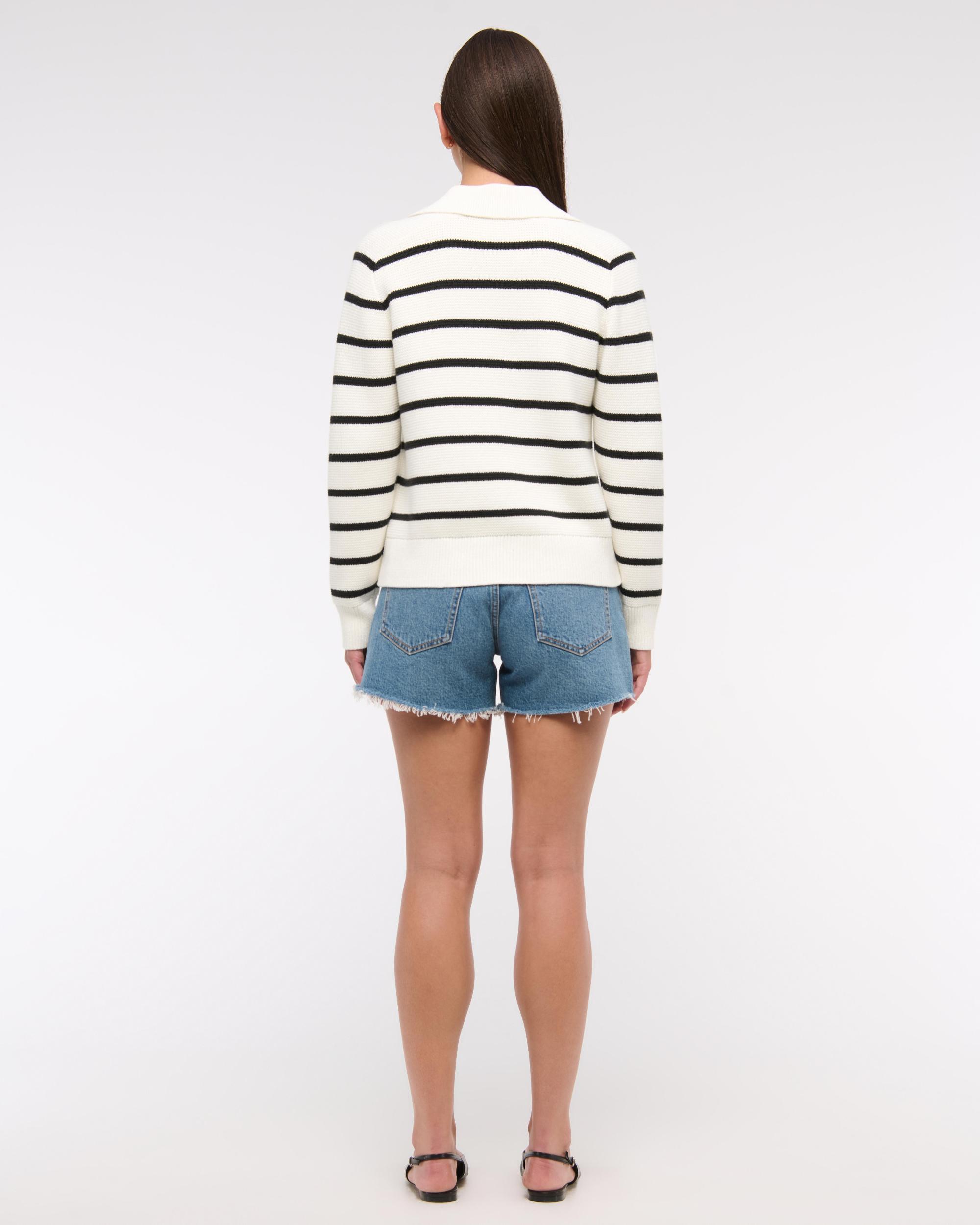 Easy Long-Sleeve Sweater Polo Product Image
