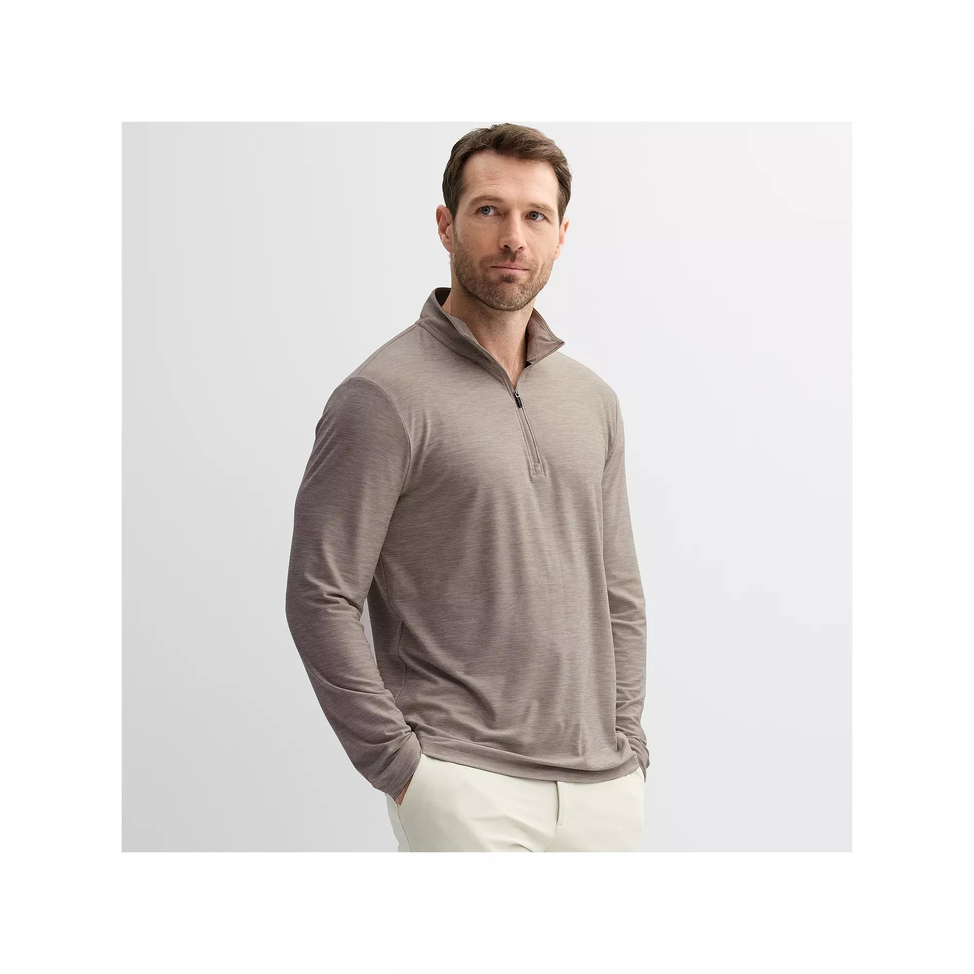 Mens FLX Luxury Soft Wander 1/4 Zip Up Pullover Cade Green Product Image