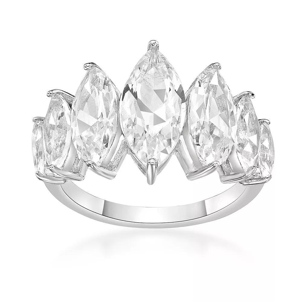 Gemminded Sterling Silver Lab-Created White Sapphire 7-Stone Ring, Women's Product Image