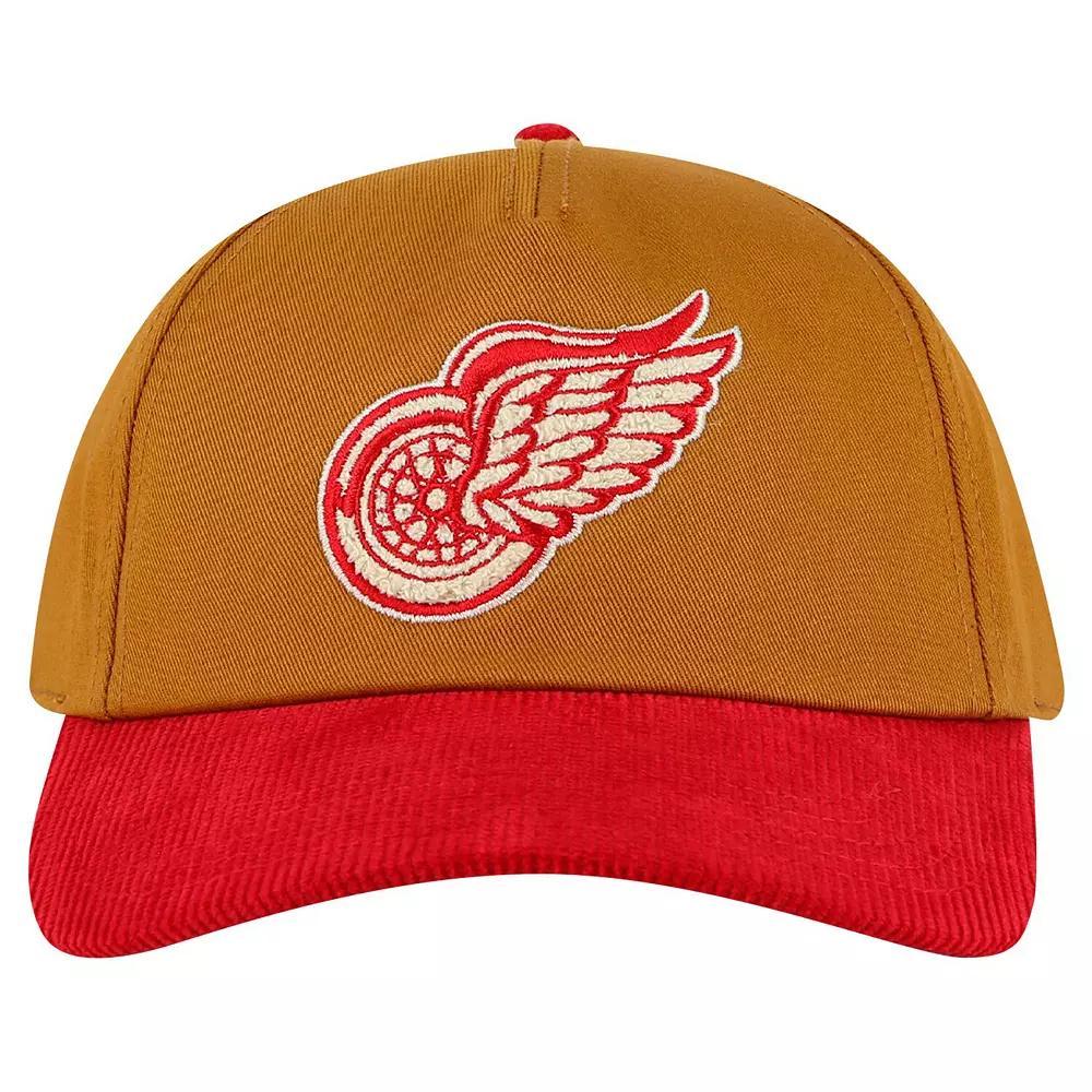 Men's American Needle  Tan/Red Detroit Red Wings Burnett Adjustable Hat, Team Product Image