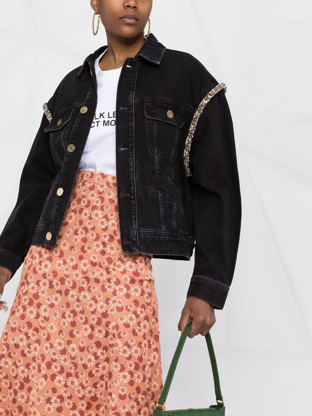 crystal-embellished denim jacket Product Image