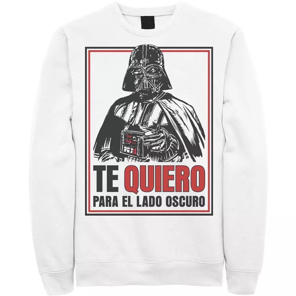 Men's Star Wars Te Quiero Para El Lado Oscuro Fleece Sweatshirt, Size: Large, White Product Image