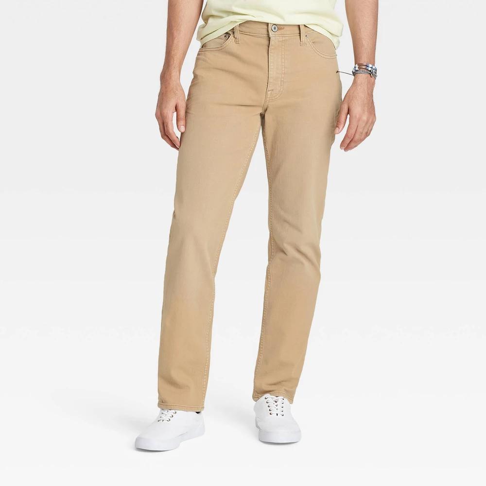 Men's Fit Jeans - Goodfellow & Co™ Khaki 38x32: Heavyweight , Relaxed Leg, Mid Rise Product Image