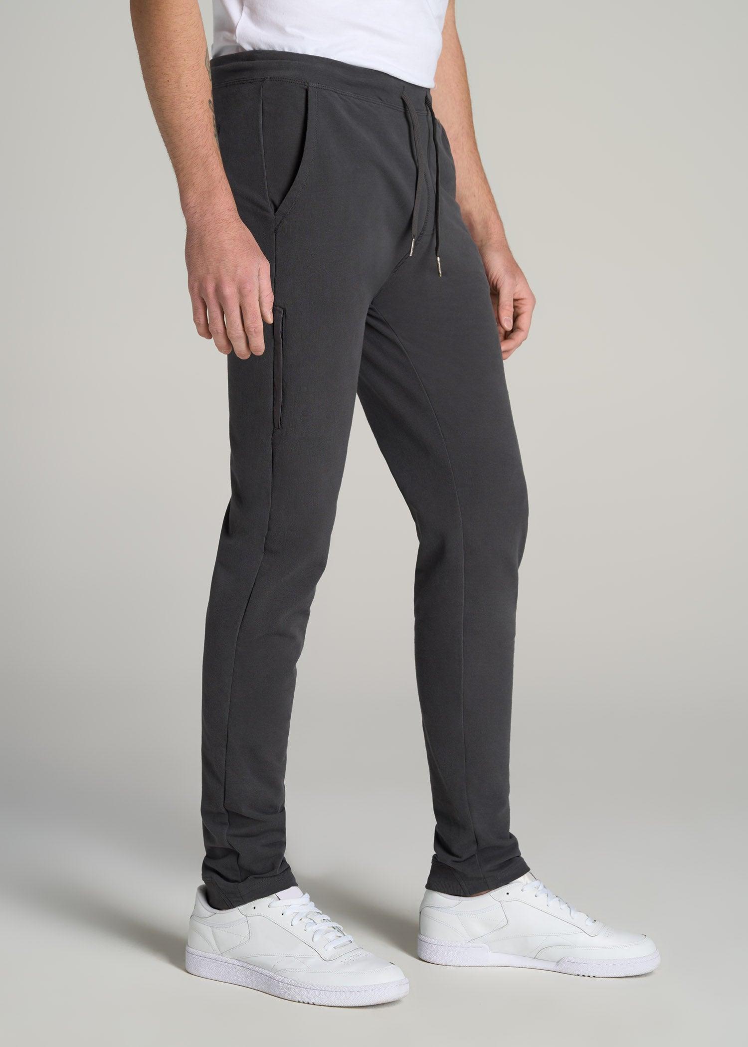 Microsanded French Terry Sweatpants for Tall Men in Iron Grey Product Image