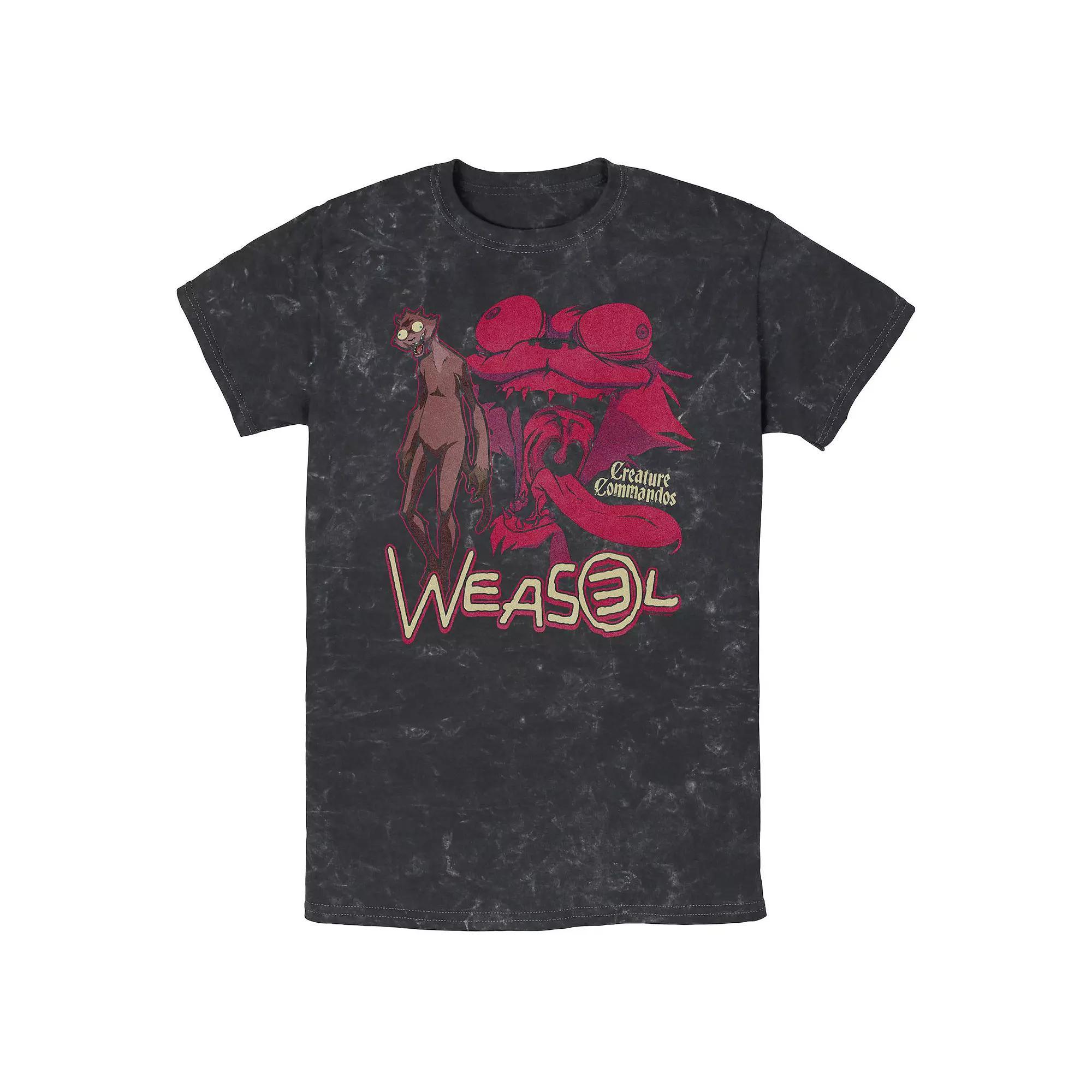 Men's Creature Commandos Crazy Weasel Mineral Wash Graphic Tee, Size: Large, Black Product Image