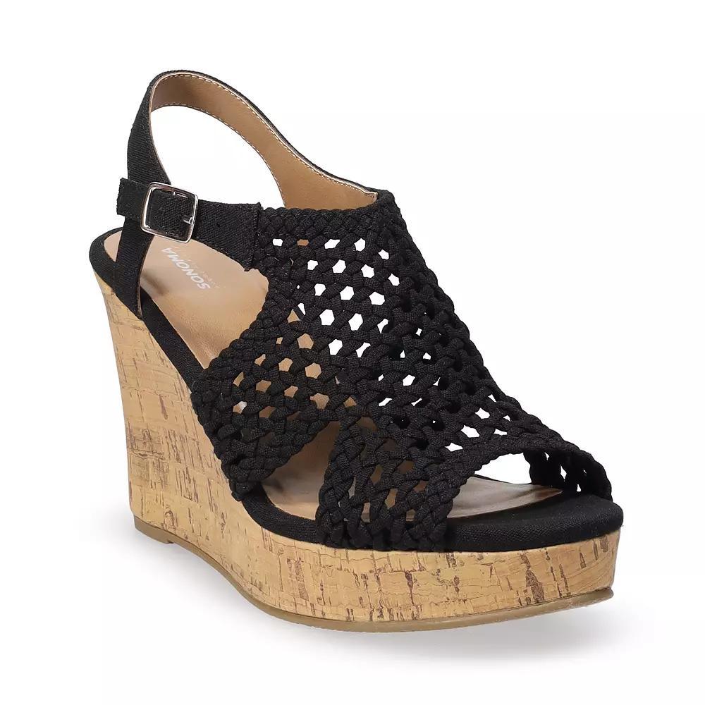 Sonoma Goods For Life® Taffy Women's Wedge Sandals, Size: 6.5, Black Product Image