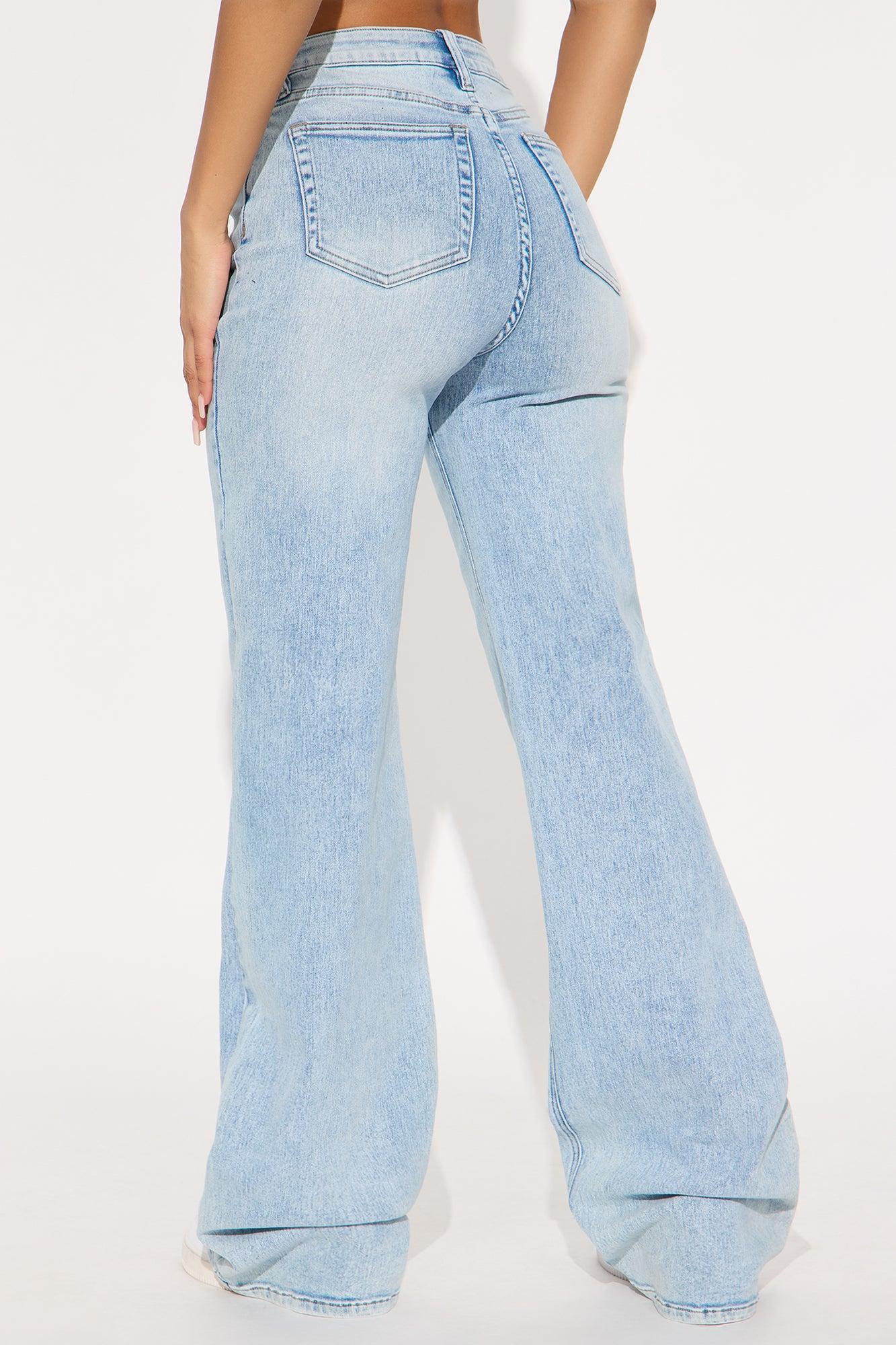 Tall Make My Day Stretch Wide Leg Jeans - Light Wash Product Image