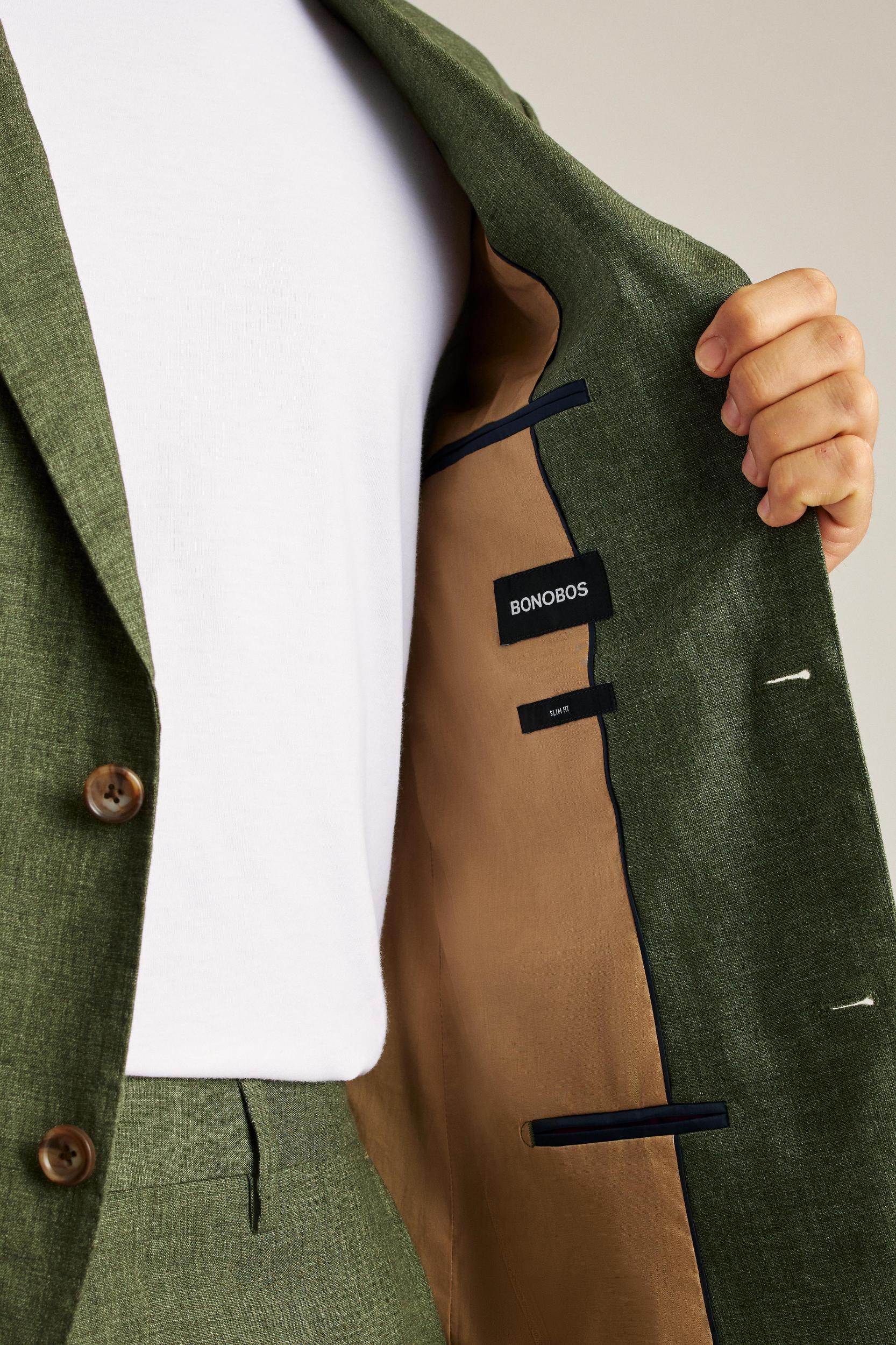 Italian Stretch Linen Suit Jacket Product Image