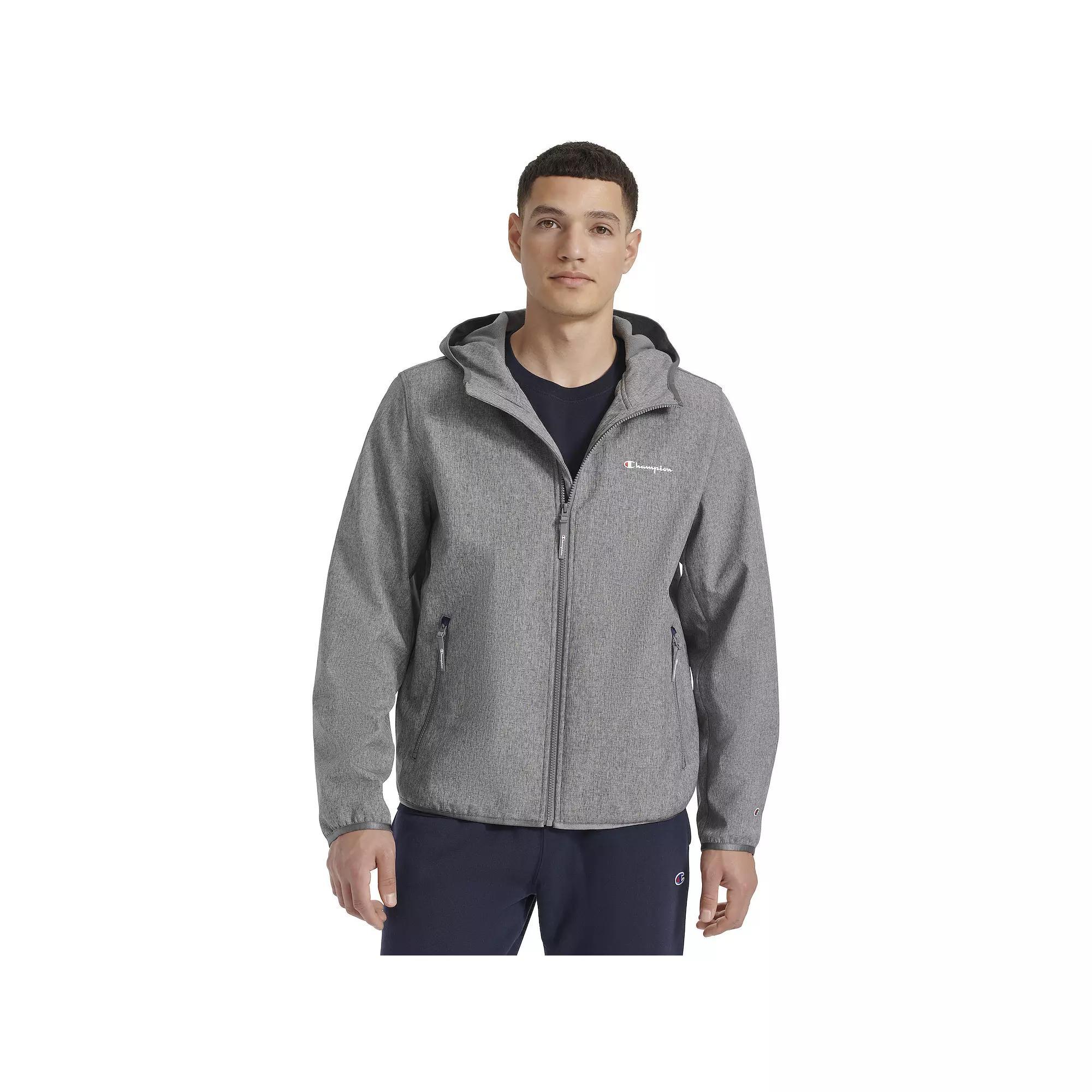 Men's Champion® Performance Hooded Soft Shell Jacket, Size: Medium, Grey Grey Product Image