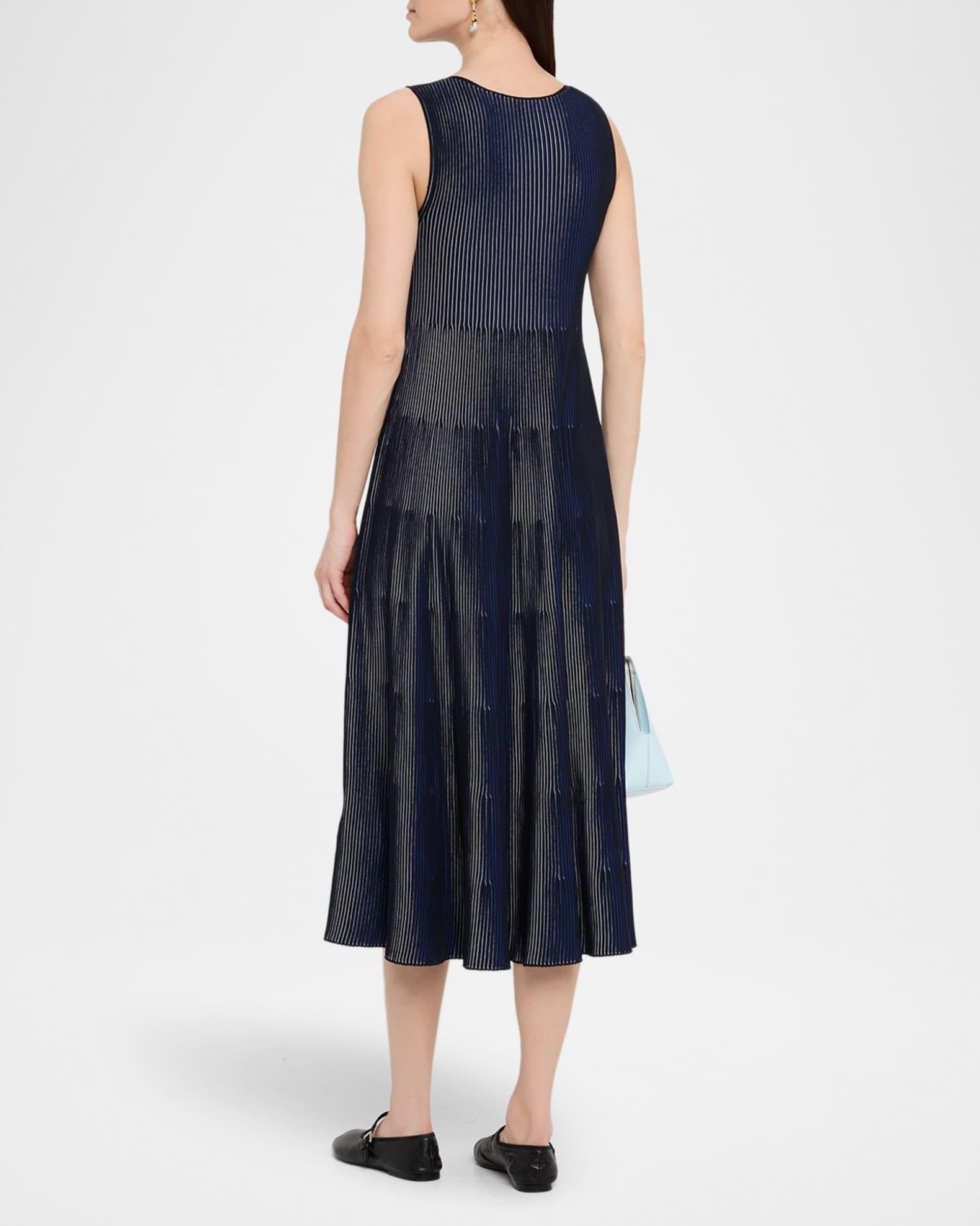 Sleeveless Tiered Striped Knit Midi Dress Product Image