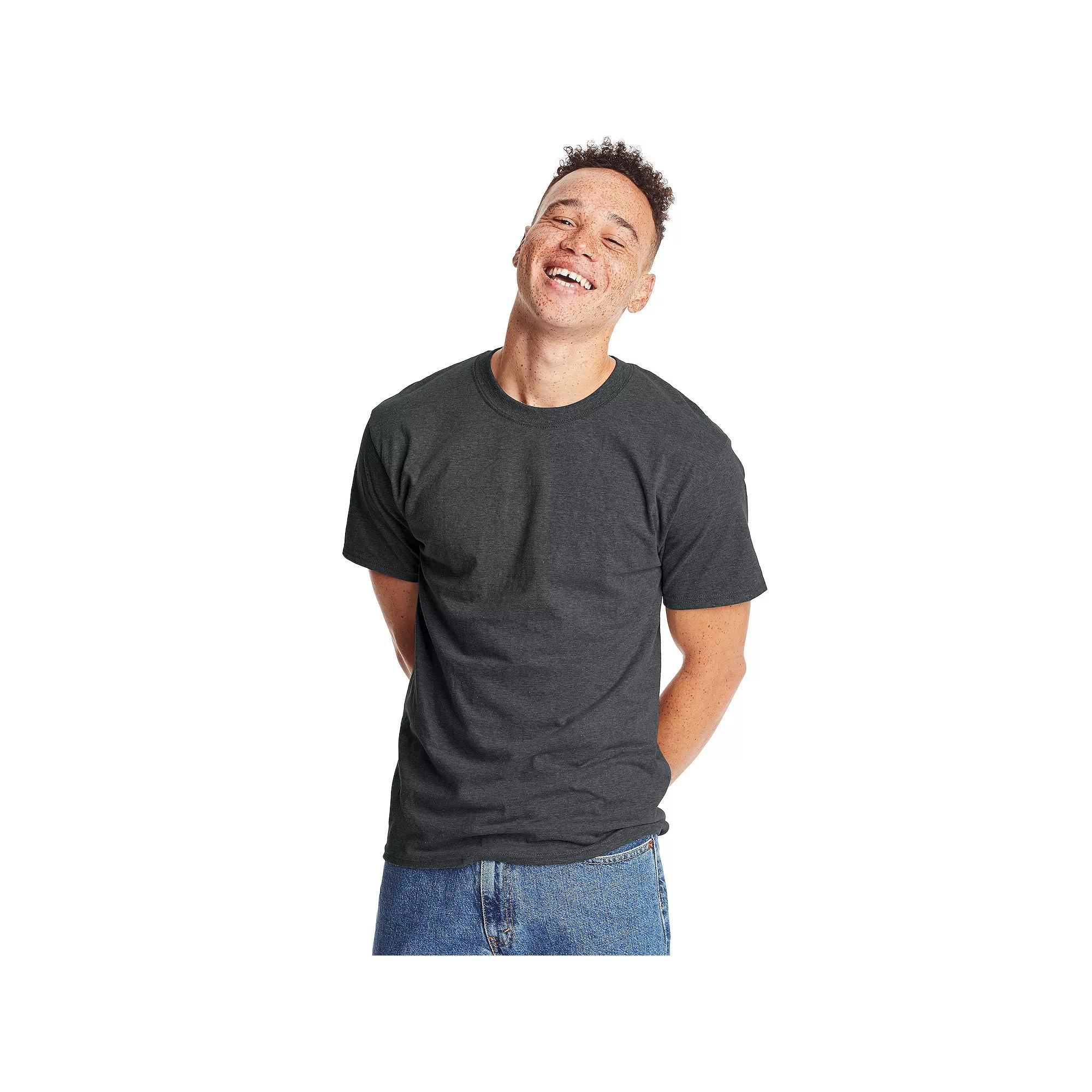 Men's Hanes® Beefy-T 2-Pack T-Shirt, Size: Small, Grey Heather Product Image