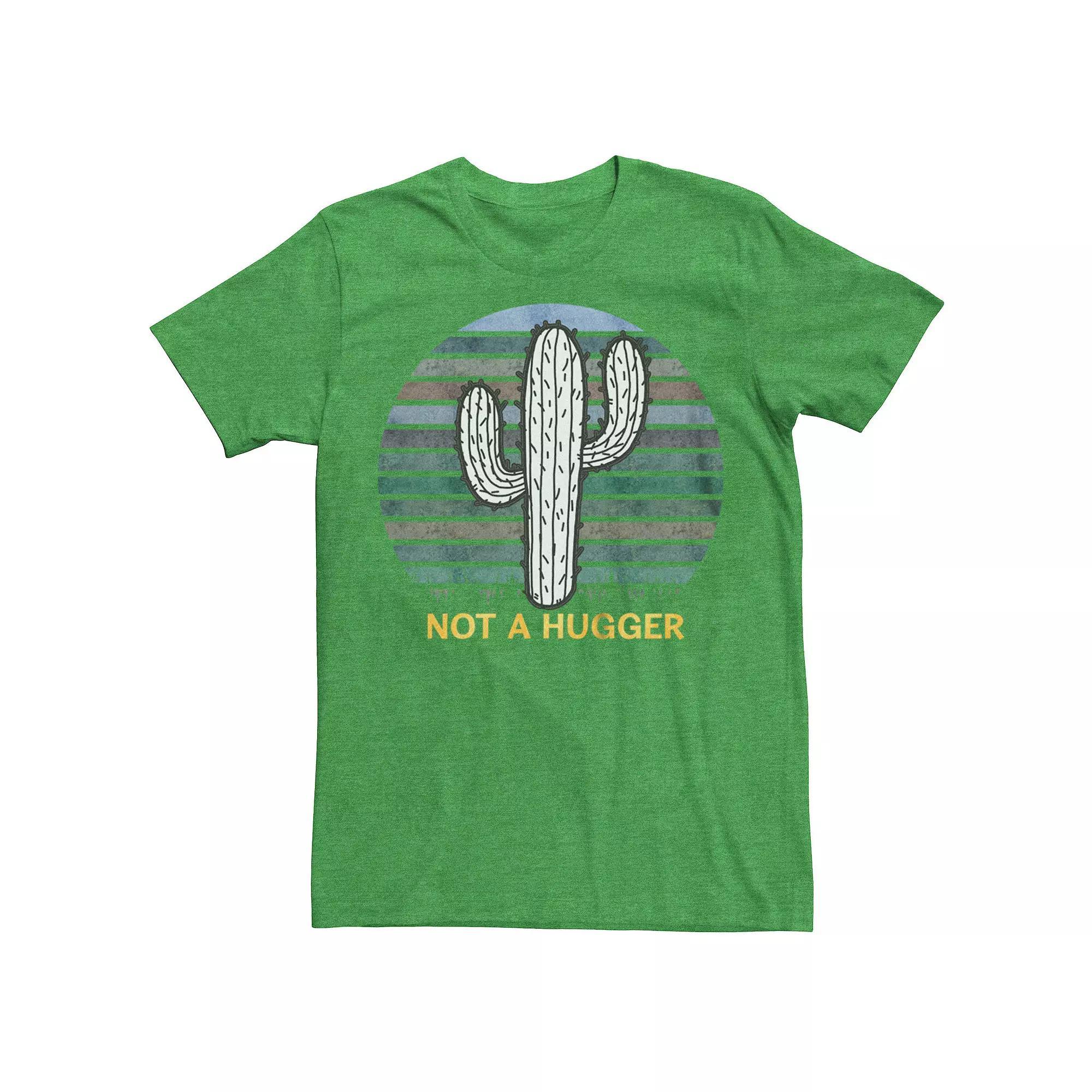 Men's Not A Hugger Cactus Graphic Tee, Size: XS, Kelly Grey Product Image