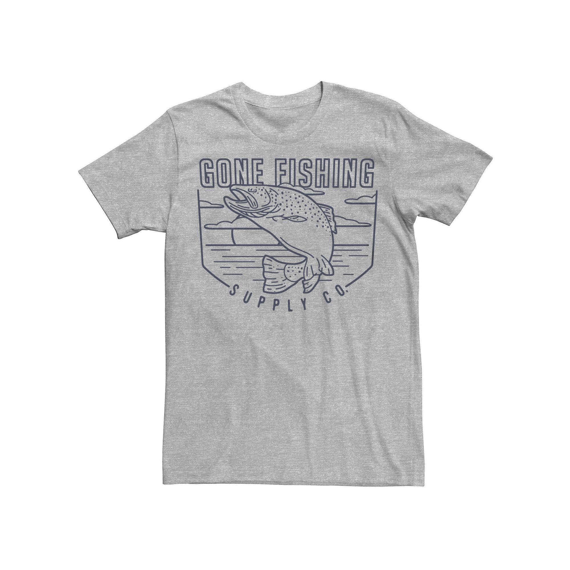 Men's Gone Fishing Supply Co. Salmon Graphic Tee, Size: Medium, Athletic Grey Product Image