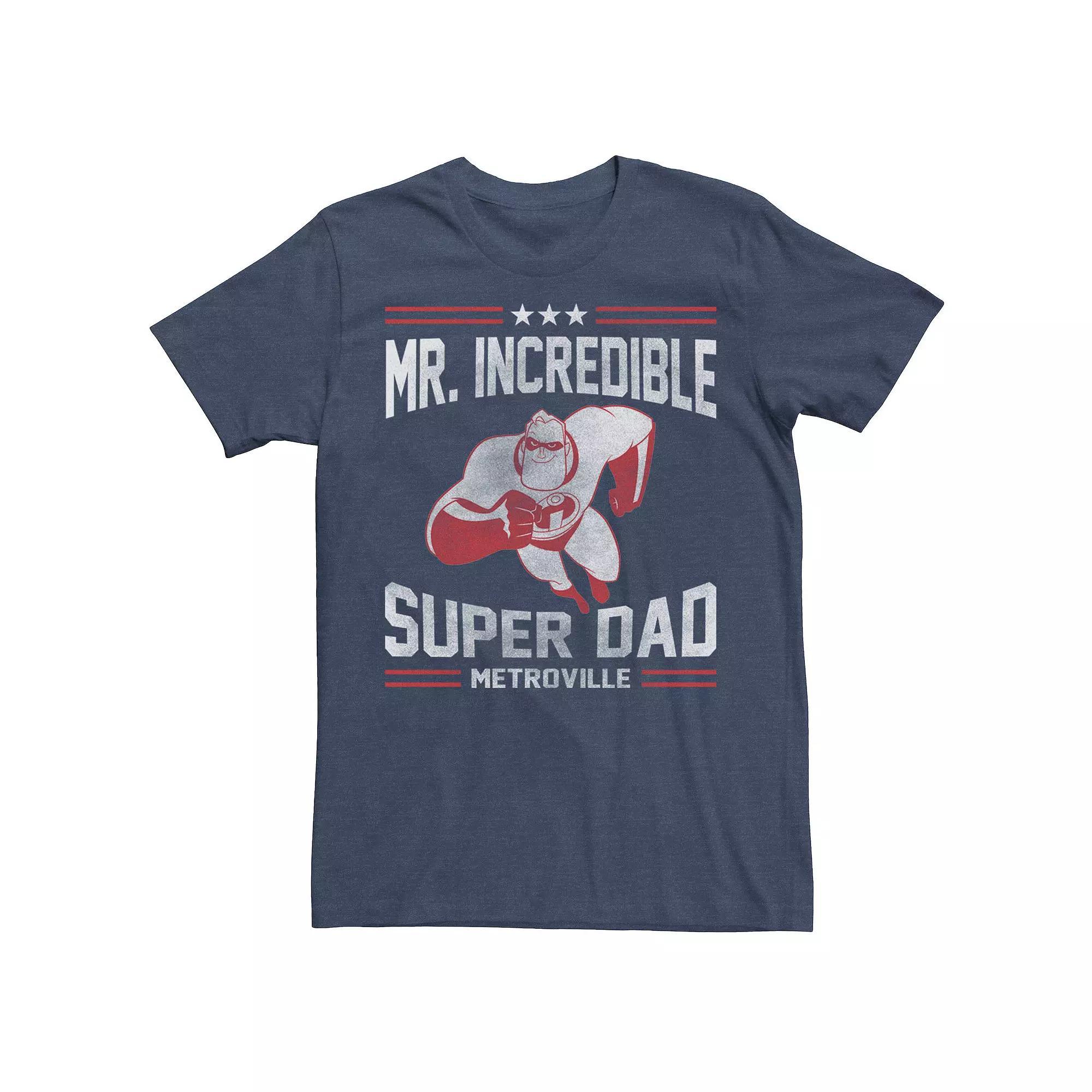 Disney / Pixar's The Incredibles Men's Super Dad Tee, Size: XXL, Blue Hthr Product Image