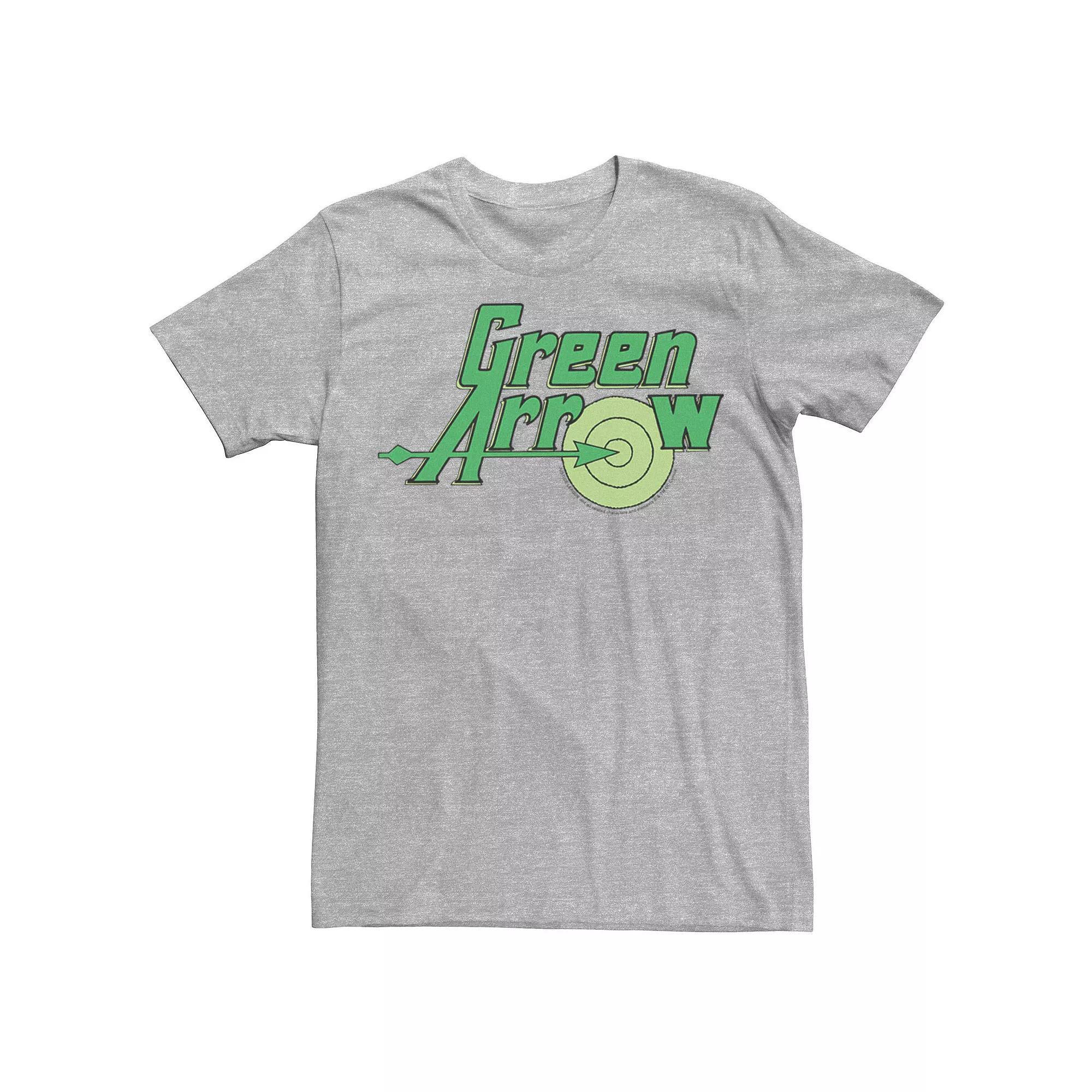 Men's DC Comics The Green Arrow Vintage Text Poster Tee, Size: Medium, Kelly Grey Product Image