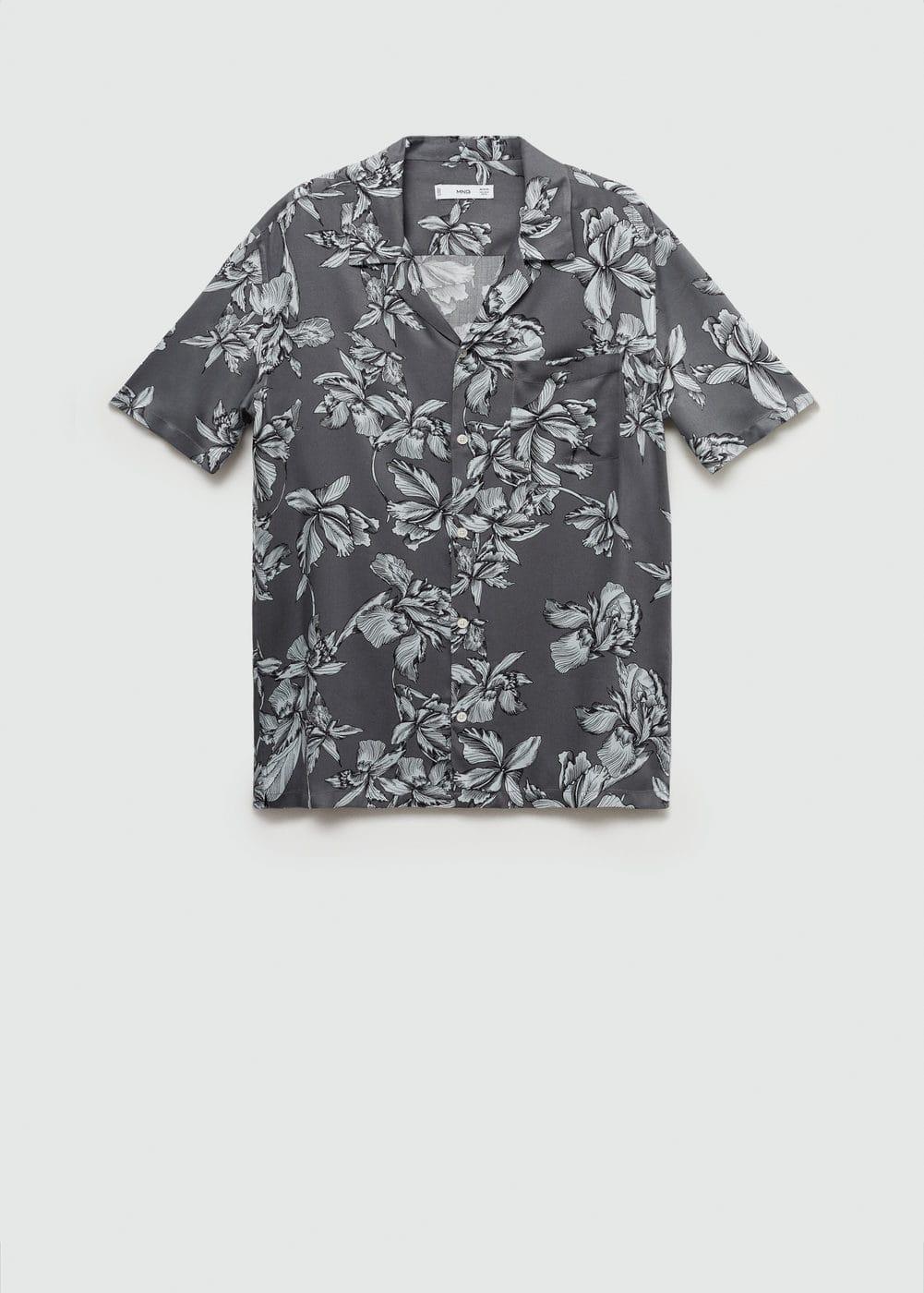 Regular-fit Hawaiian-print shirt - Men | MANGO USA Product Image