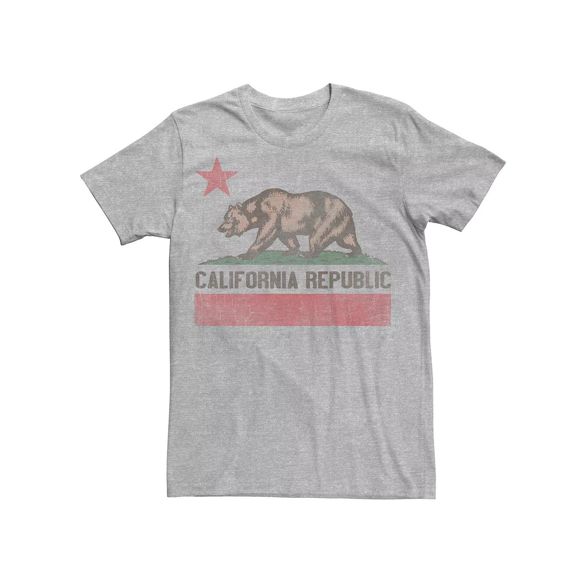 Mens California Republic Bear Vintage Graphic Tee Athletic Grey Product Image