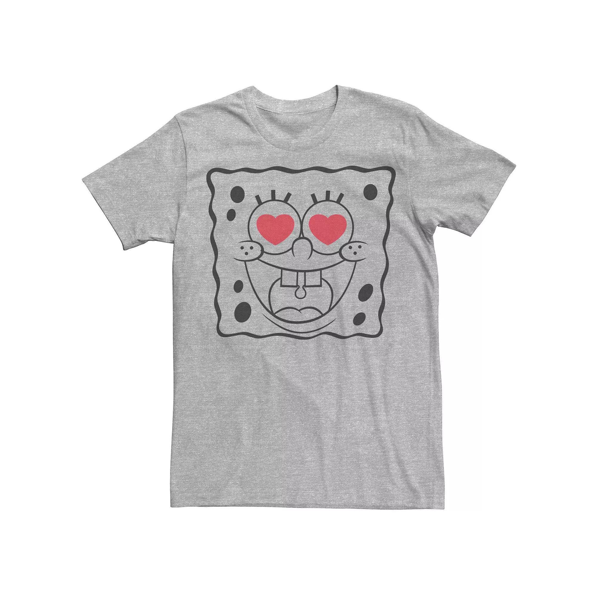Men's Nickelodeon SpongeBob SquarePants Heart Eyes Line Art Tee, Size: XL, Athletic Grey Product Image