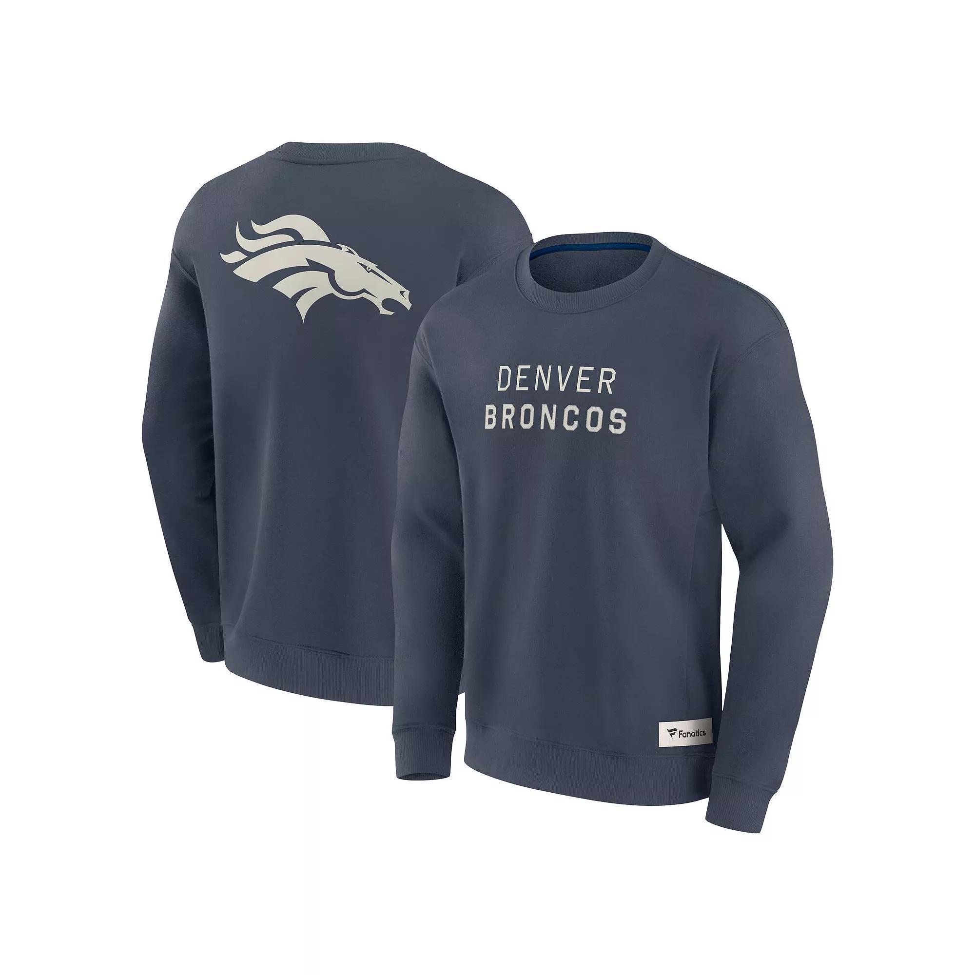 Men's Fanatics Navy Denver Broncos Elements Future Ground Lettering Pullover Sweatshirt, Size: 3XL, Blue Product Image