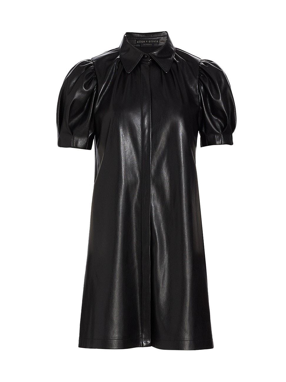 Womens Jem Faux Leather Shirtdress Product Image