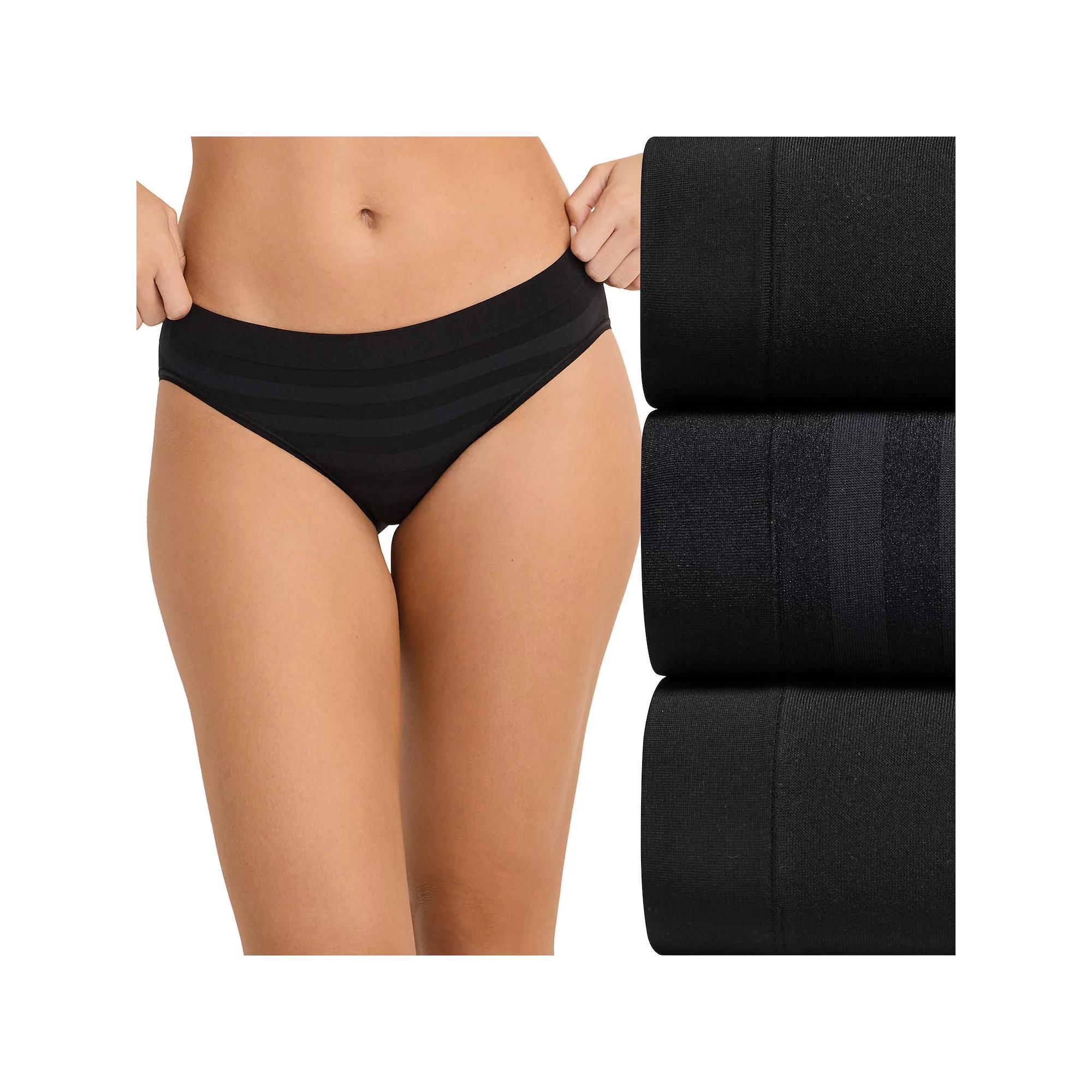Women's Jockey® Seamfree® 3-pk. Bikini Panty Set 4390, Size: Small, Black Assorted Product Image