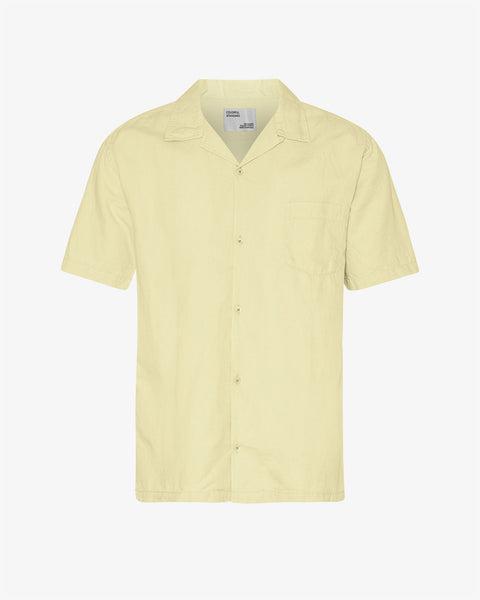 Linen Short Sleeved Shirt - Ivory White Product Image