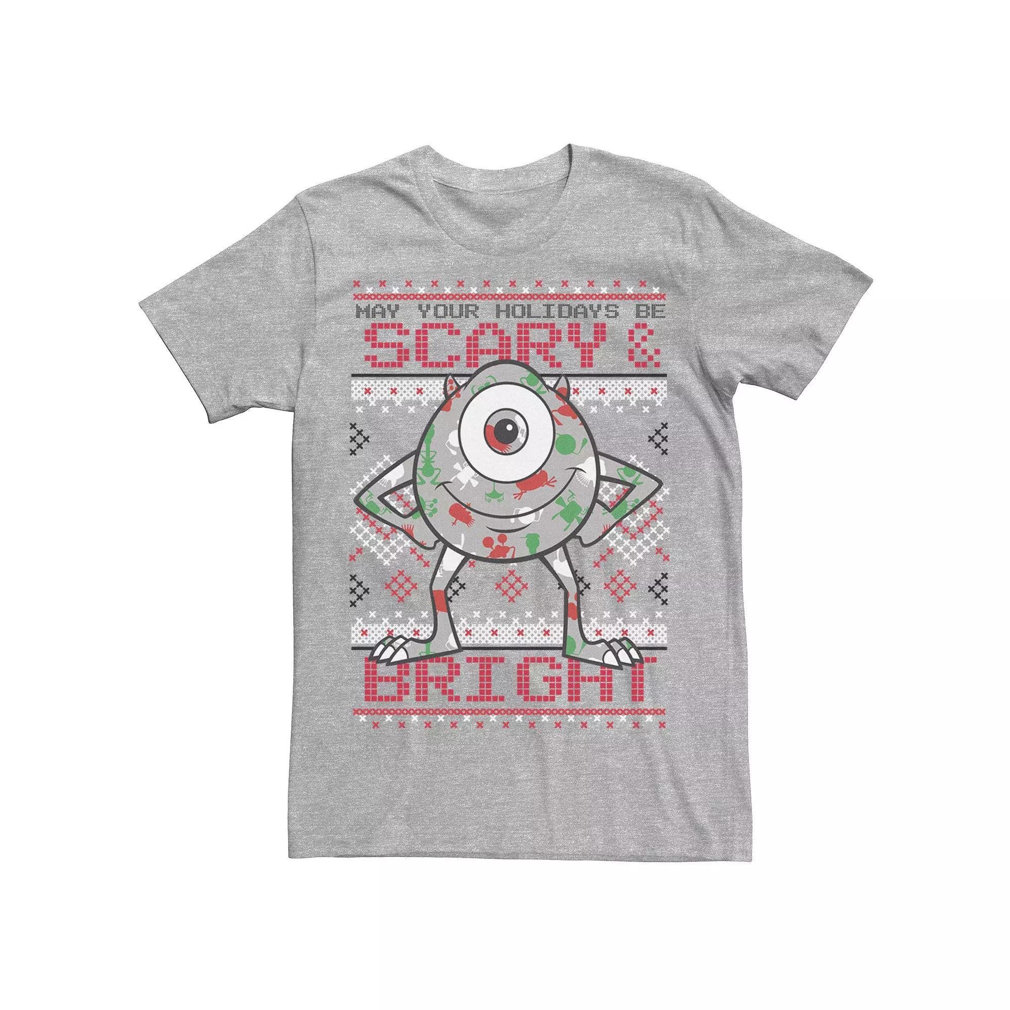 Disney / Pixar's Monsters, Inc. Mike Men's May Your Holidays Be Scary Tee, Size: Small, Athletic Grey Product Image