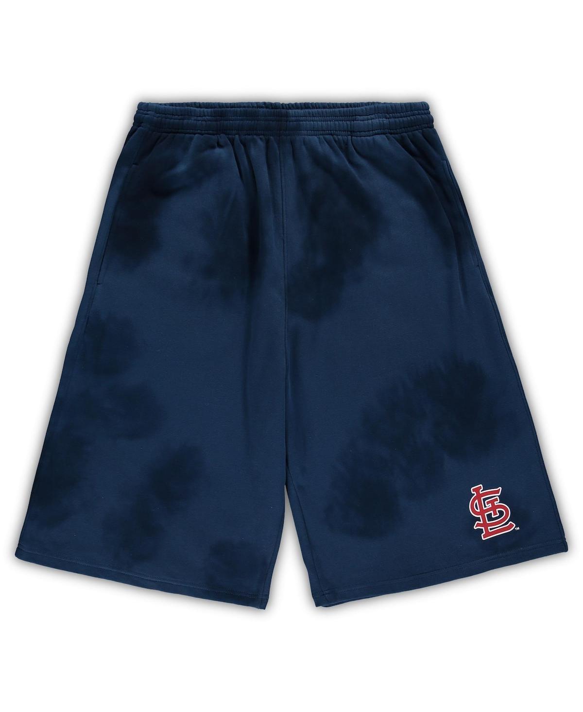 Men's Navy St. Louis Cardinals Big & Tall Tye Dye Fleece Shorts, Size: 2XB, Blue Product Image