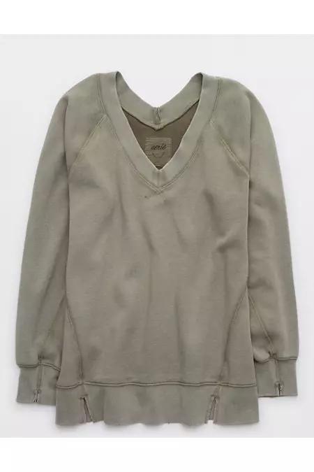 Aerie Downtime V-Neck Sweatshirt Women's Product Image