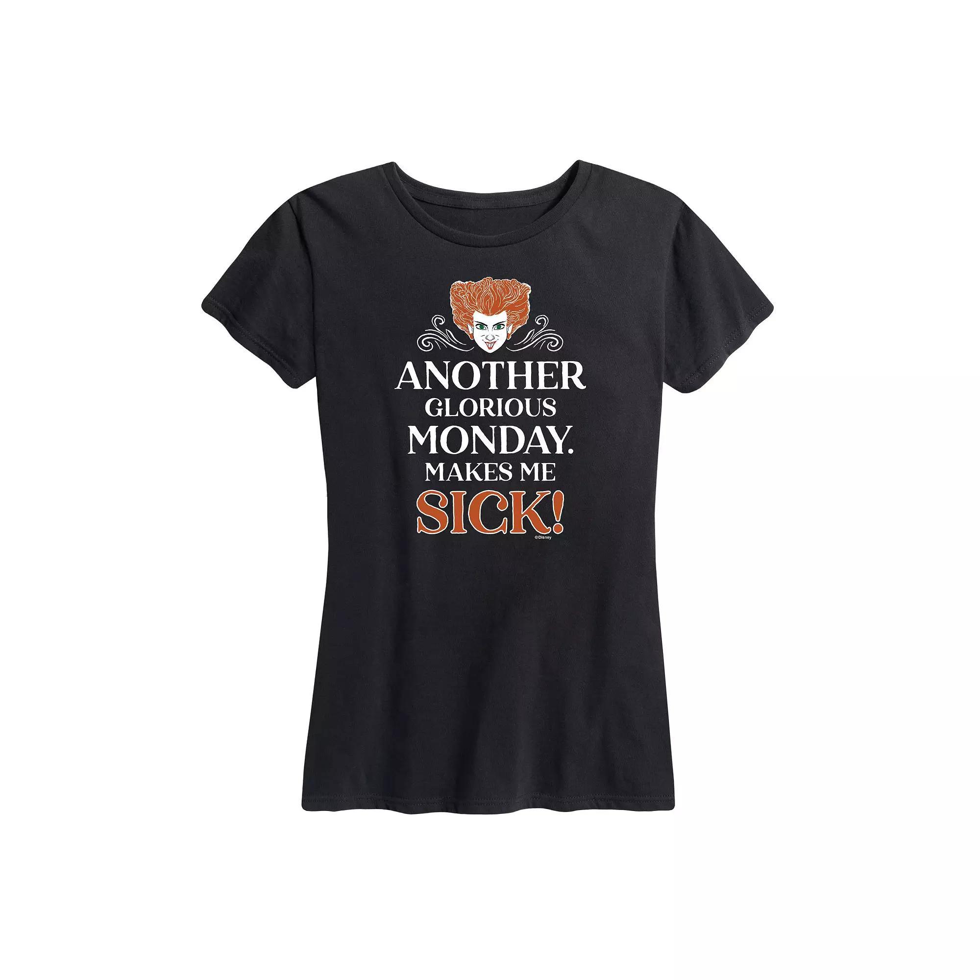 Disneys Hocus Pocus Womens Glorious Monday Graphic Tee, Girls Blue Product Image